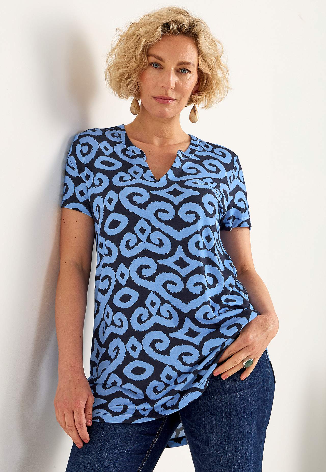 Jersey tuniq with short sleeve