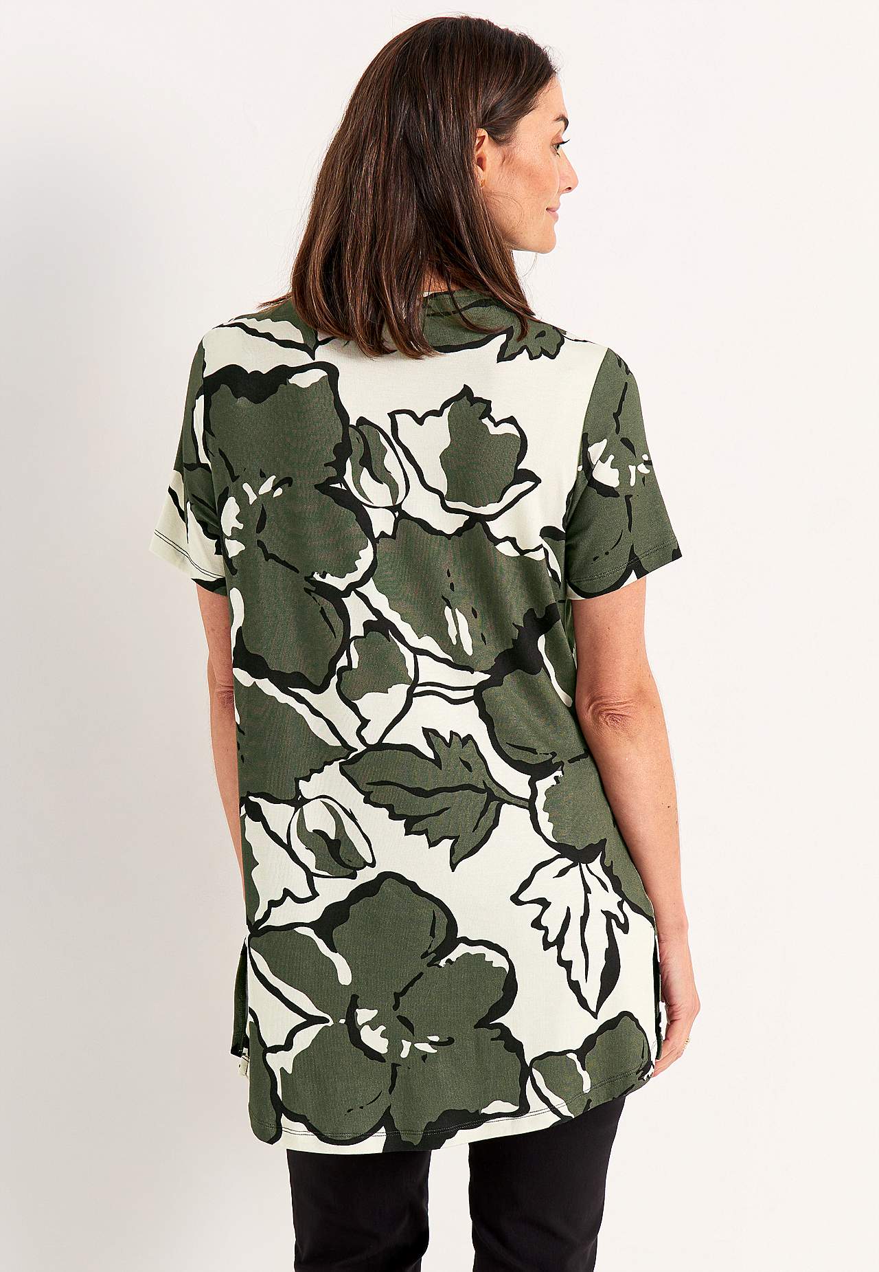V-neck jersey tuniq