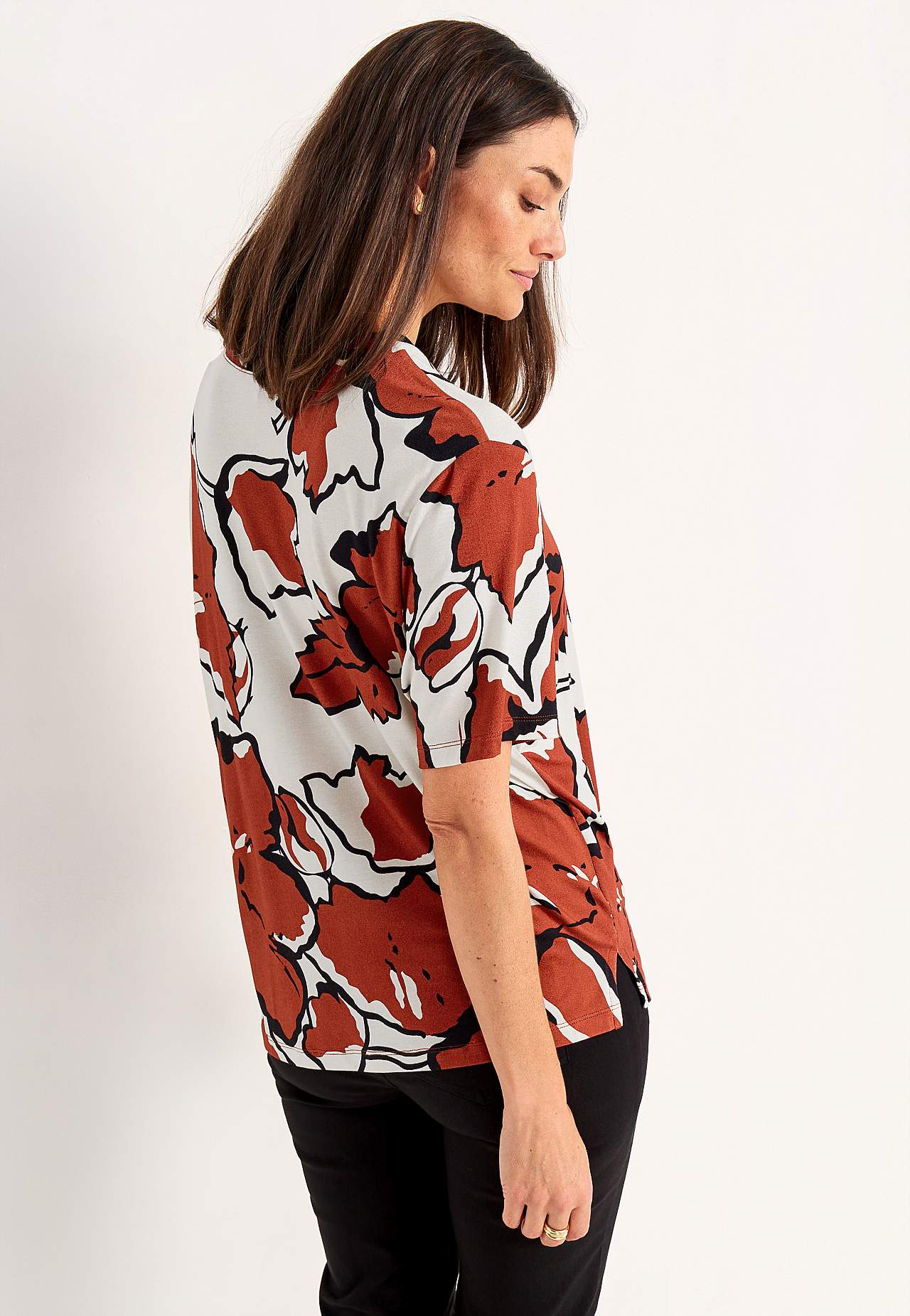Jersey top with crew-neck