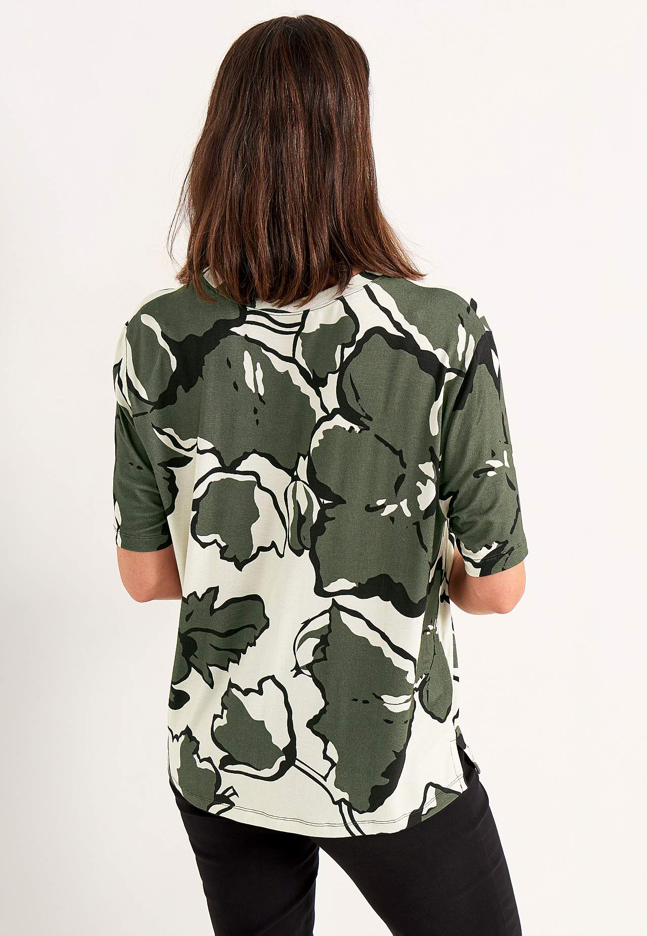 Jersey top with crew-neck