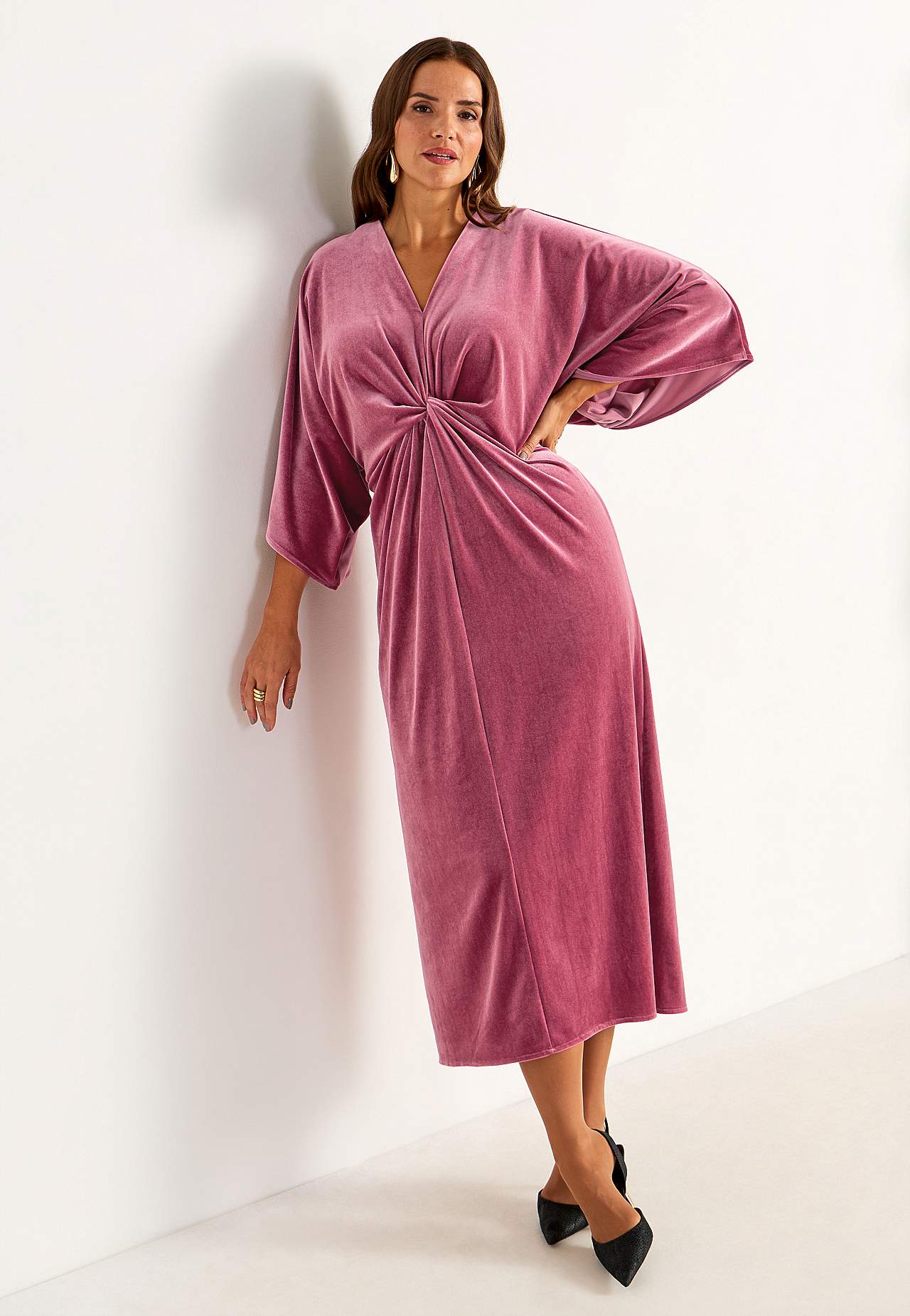 Elegant kaftan dress in velour