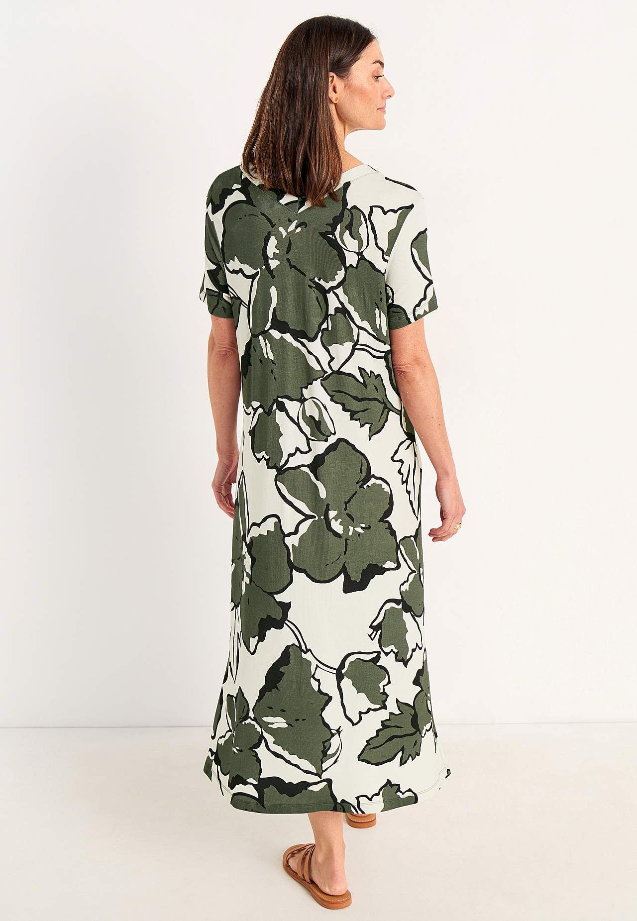 V-neck jersey dress