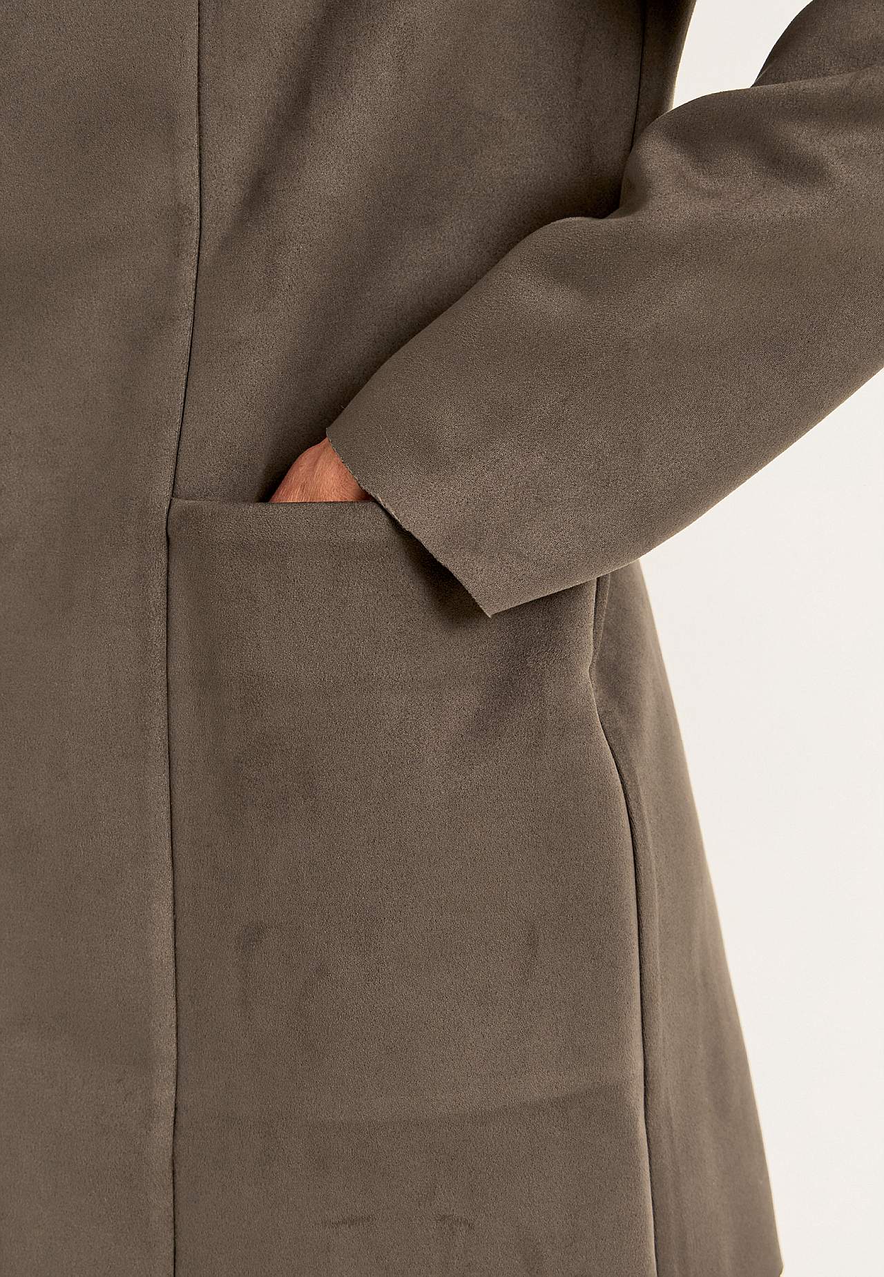 Tricot jacket with suede look
