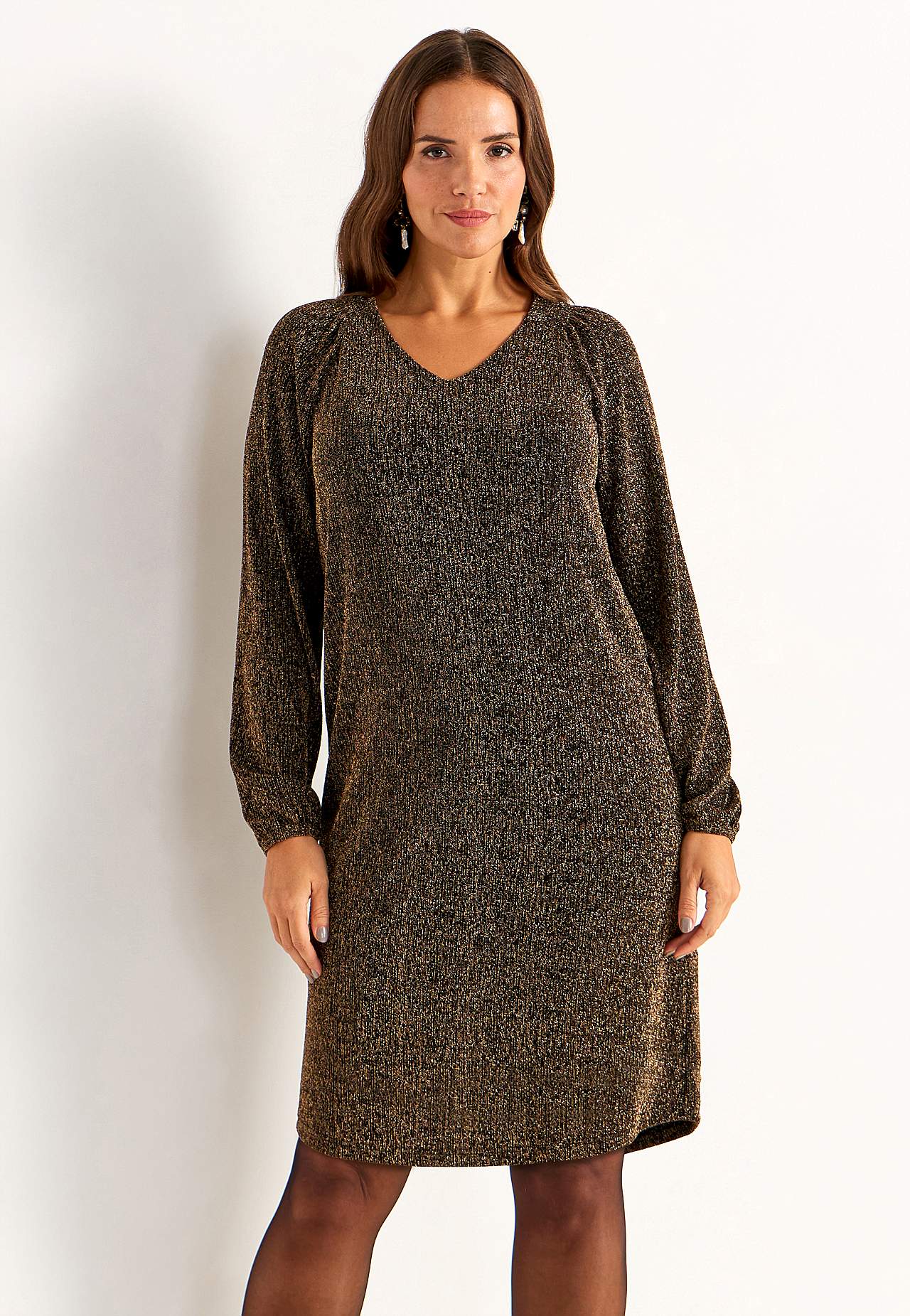 Party dress with glittery threads