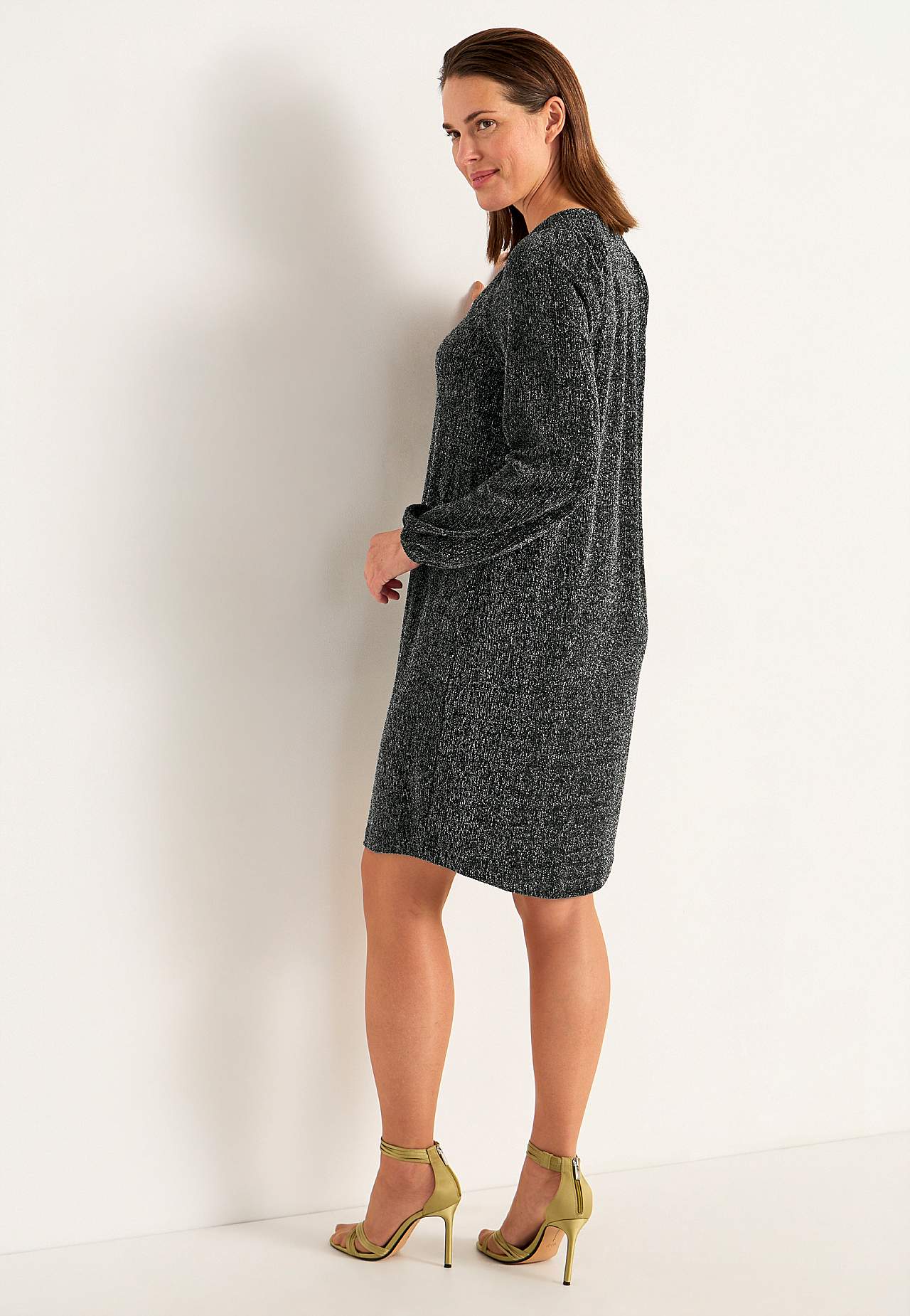 Party dress with glittery threads