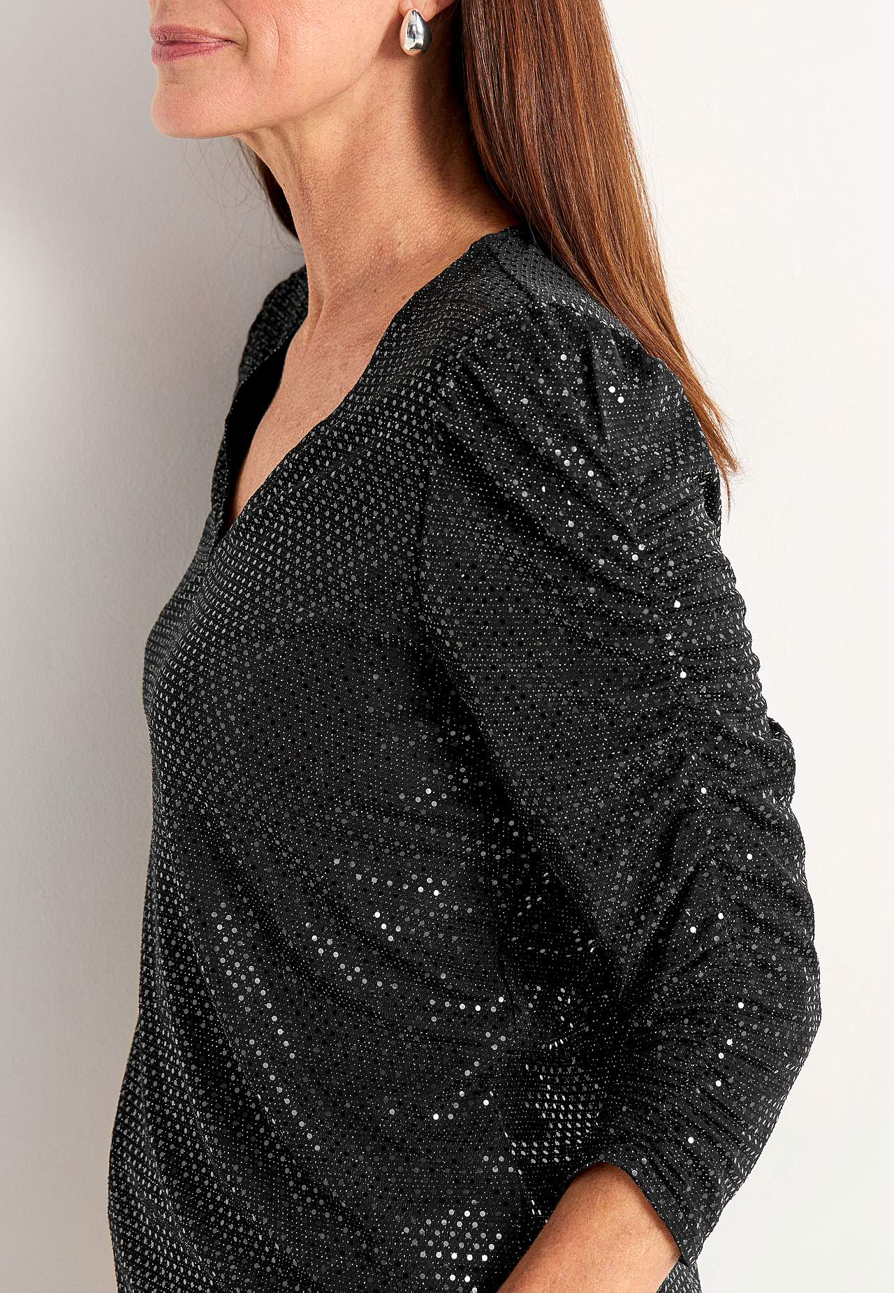 Sequin top with 3/4 sleeves
