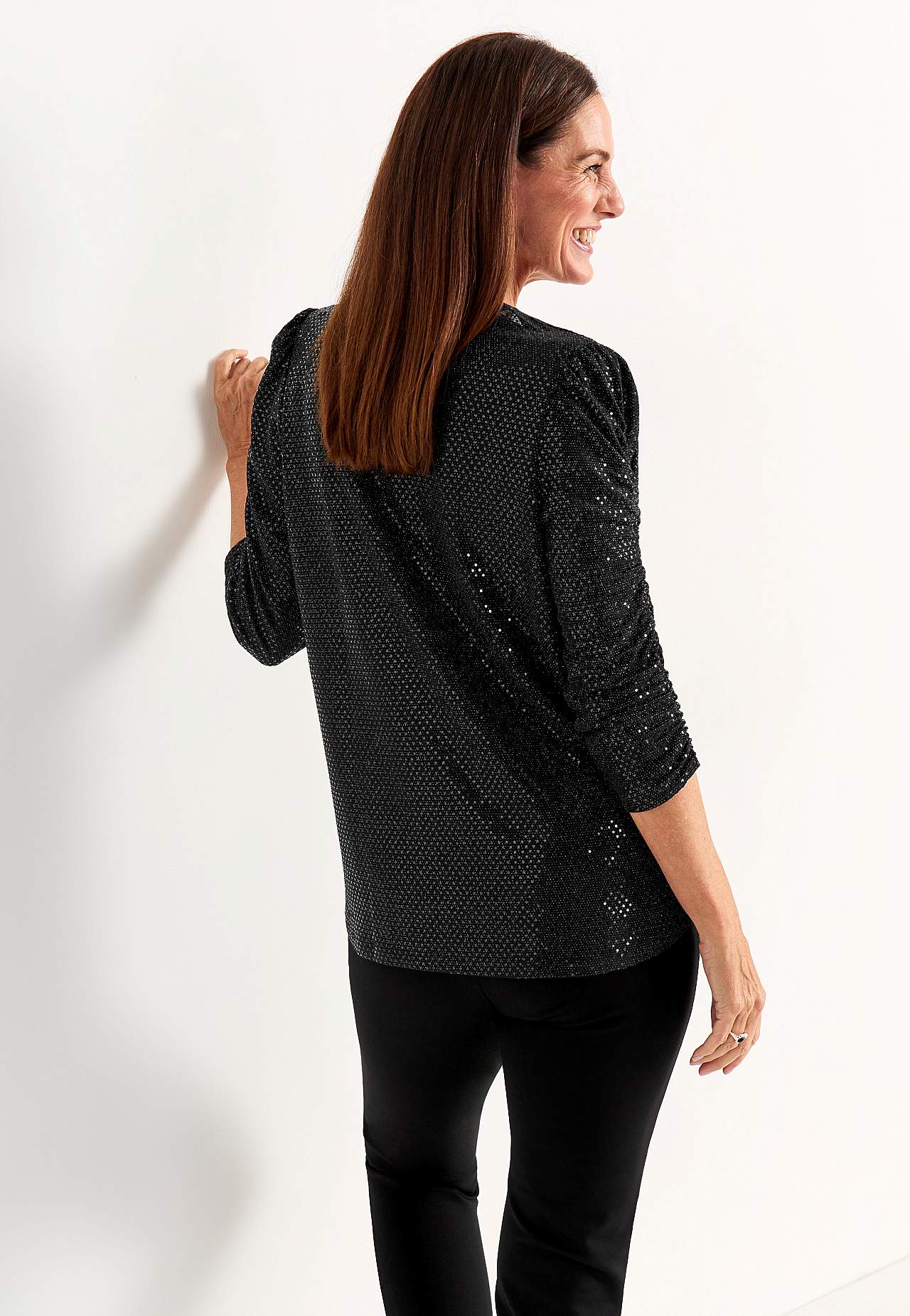 Sequin top with 3/4 sleeves