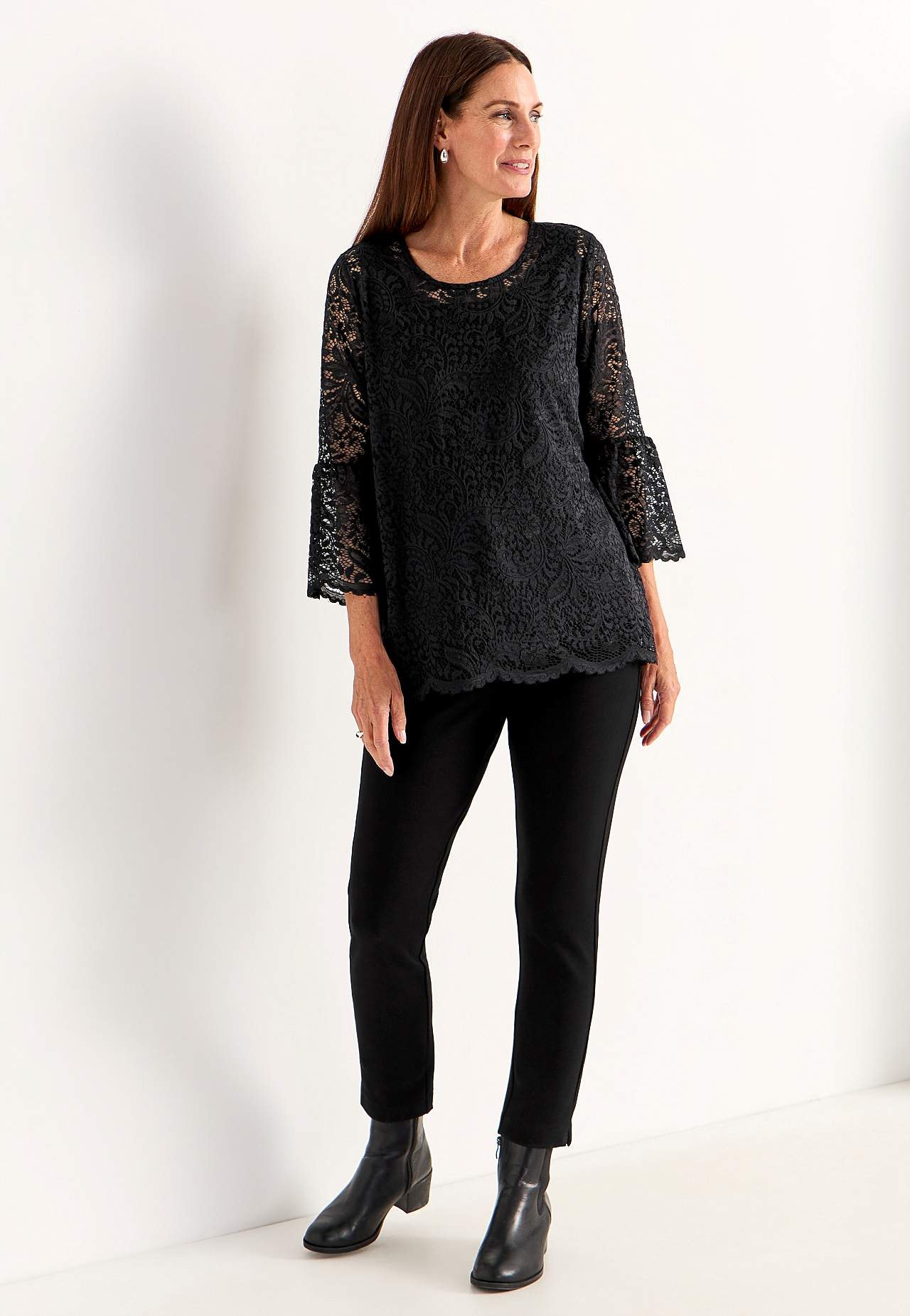 Lace top with bell sleeve