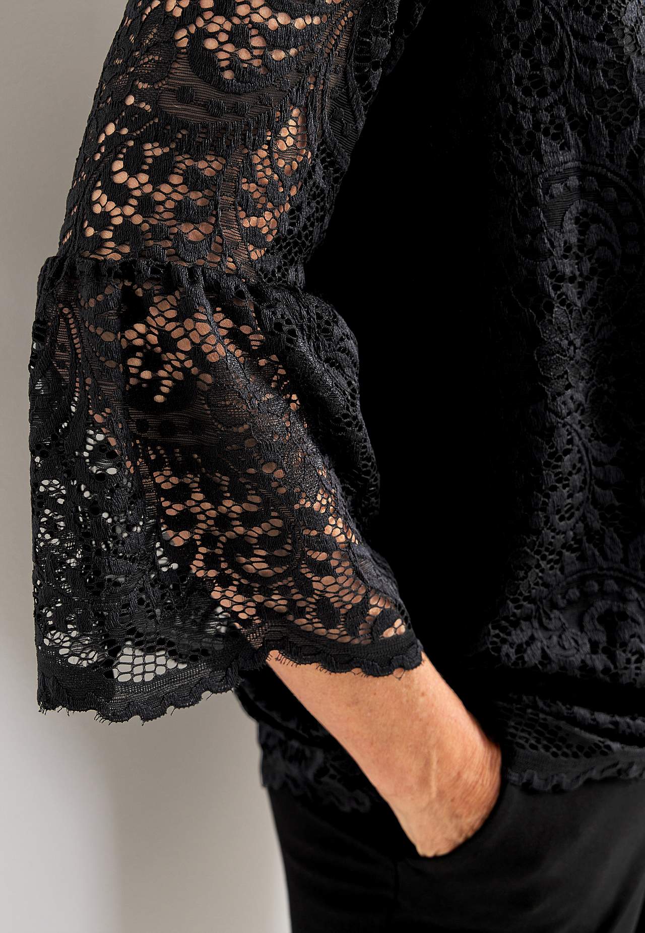 Lace top with bell sleeve