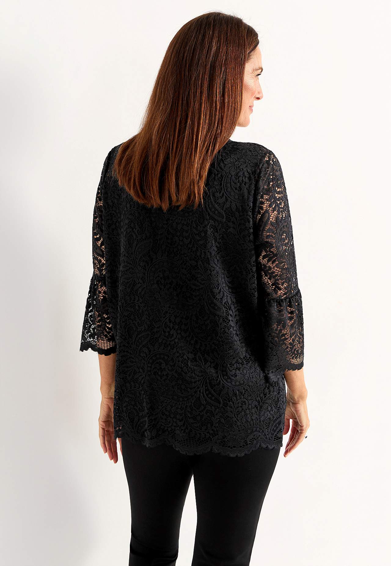 Lace top with bell sleeve
