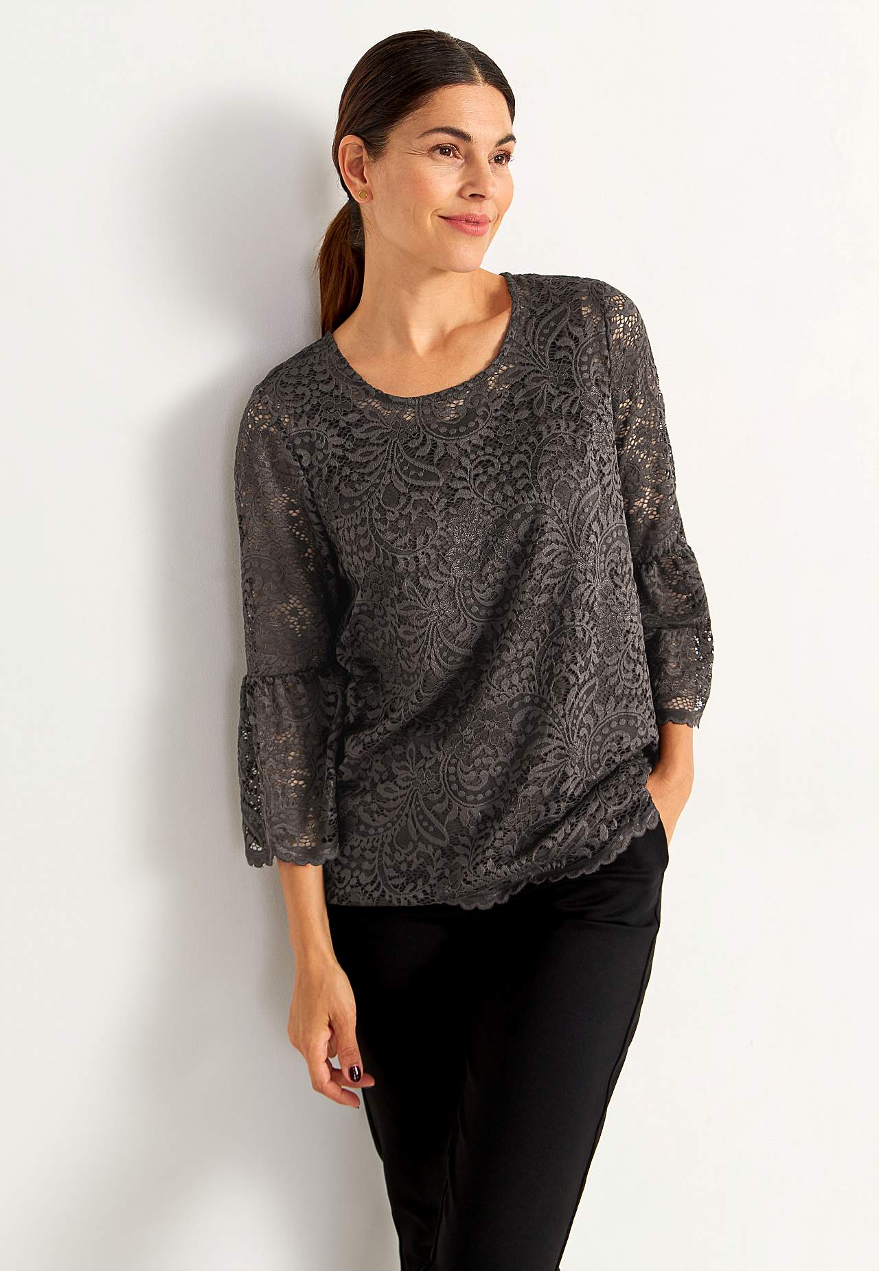 Lace top with bell sleeve