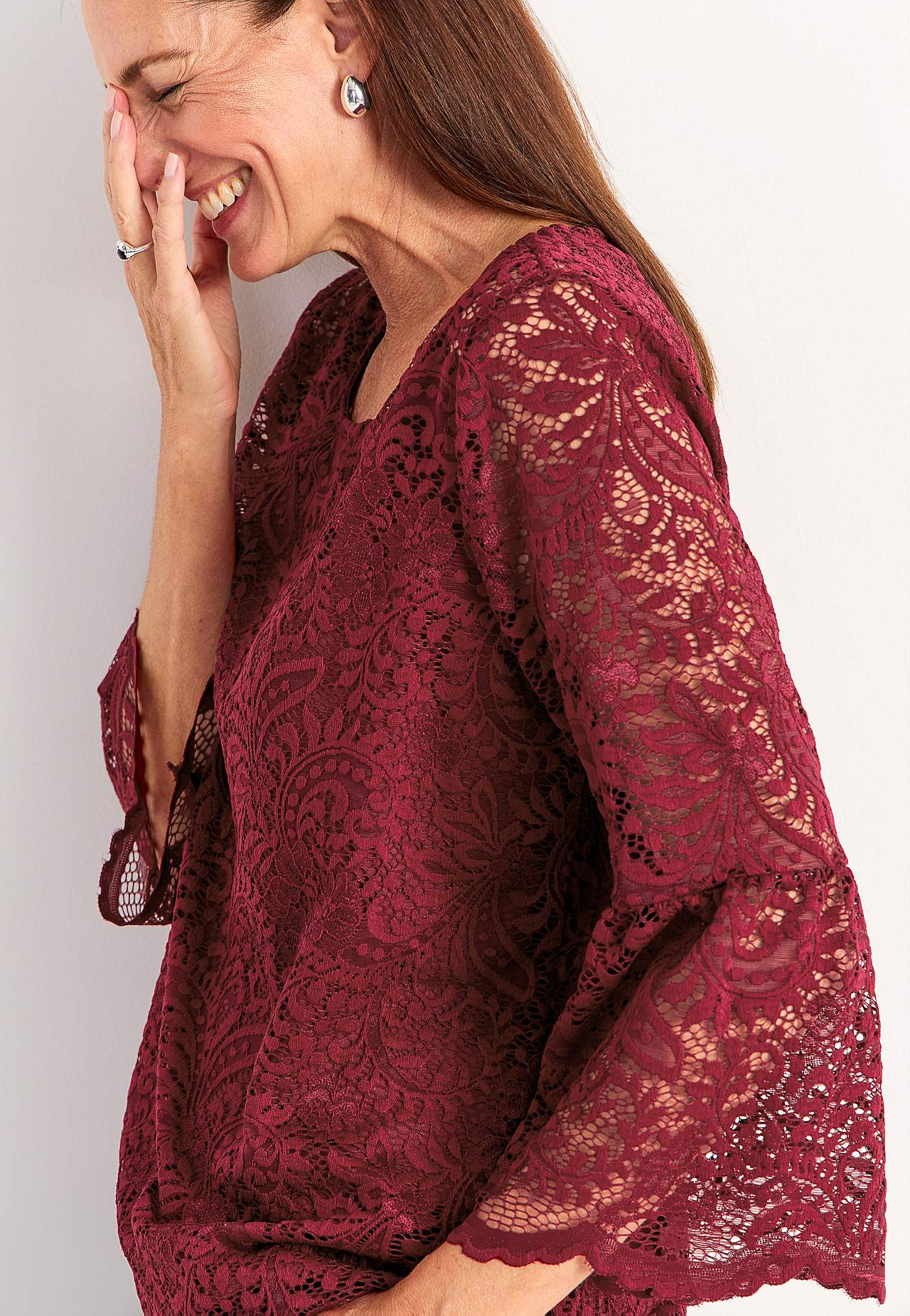 Lace top with bell sleeve