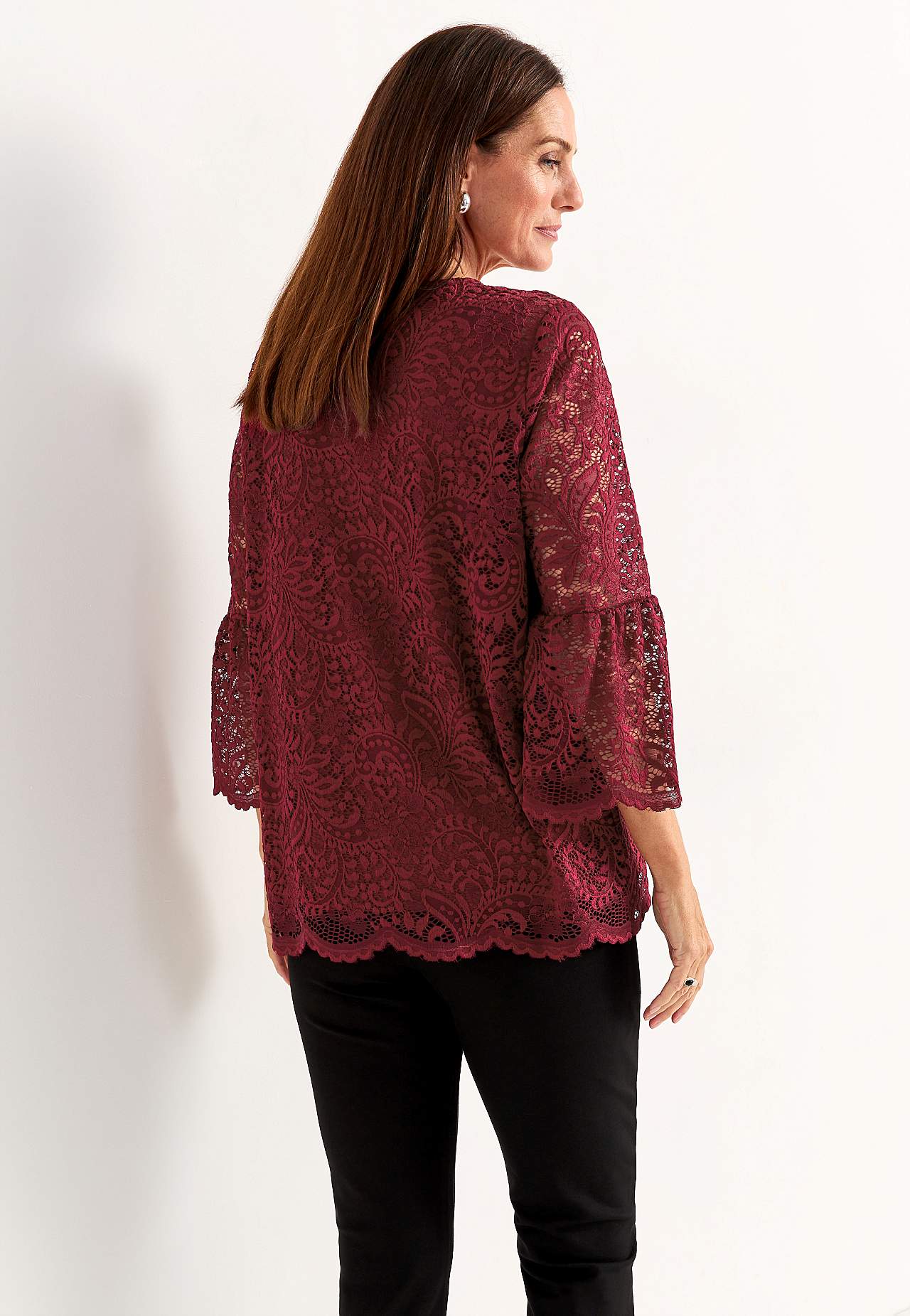 Lace top with bell sleeve