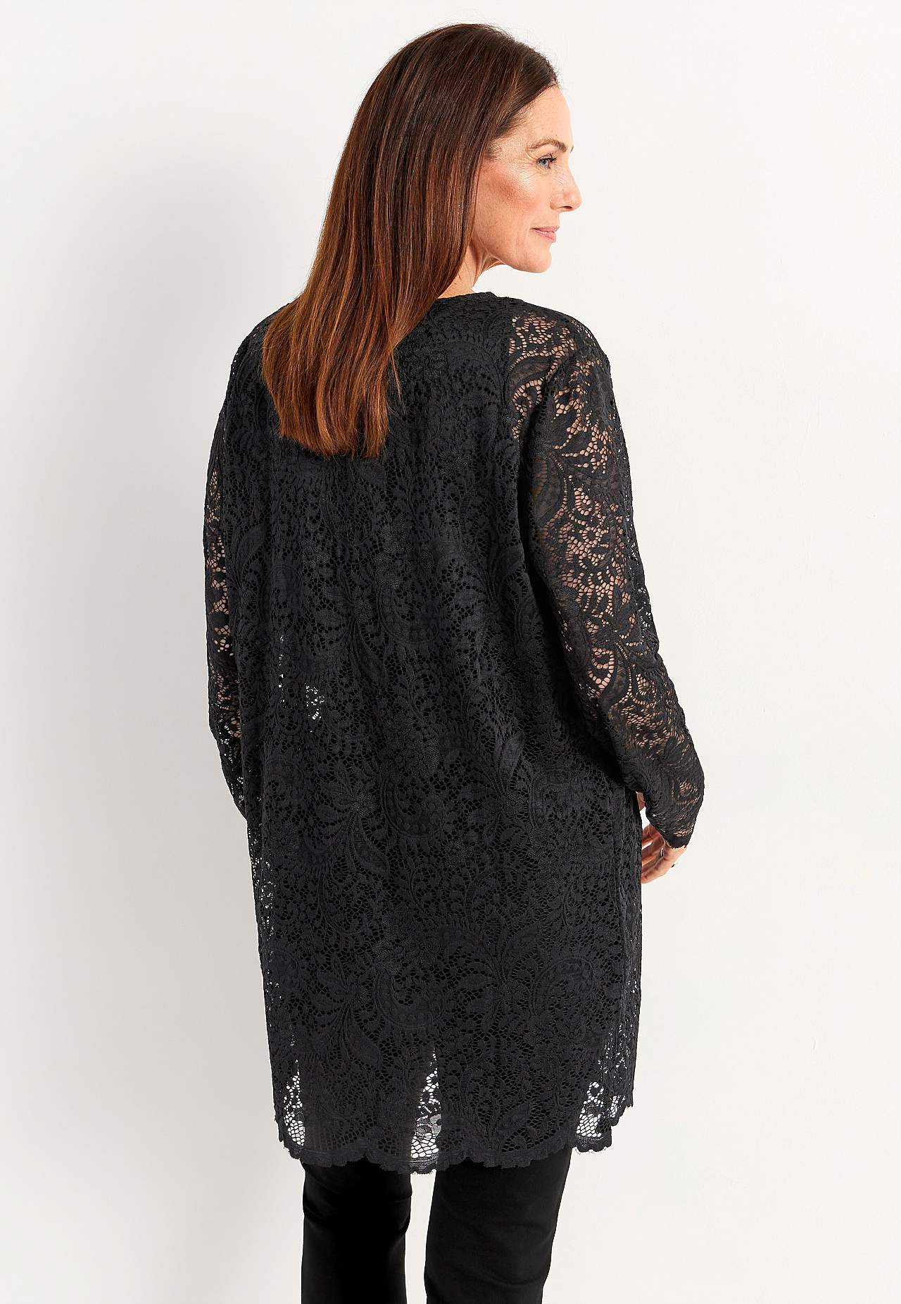 Lace top with cardigan design