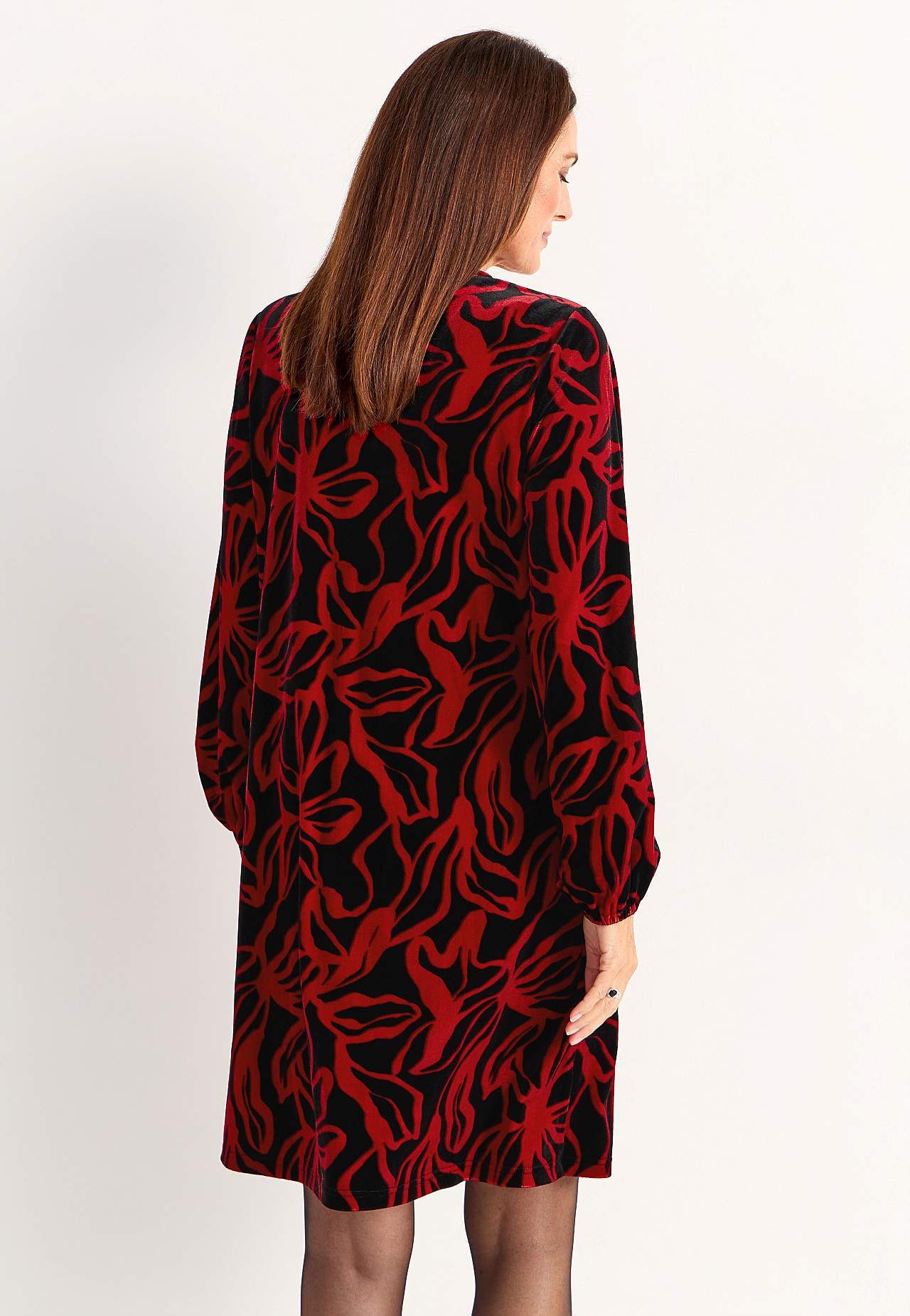 V-neck velvet dress