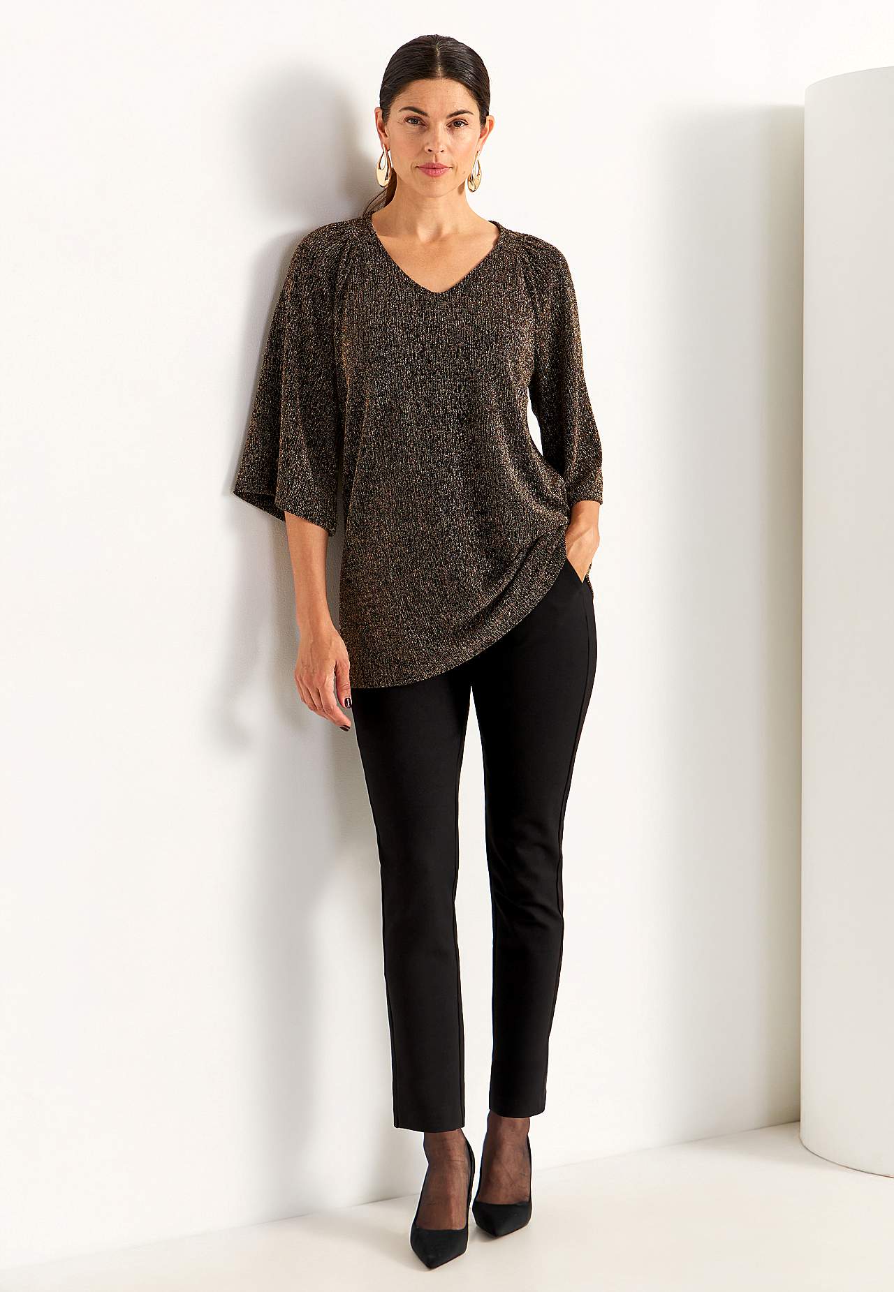 Party tunic with glittery threads