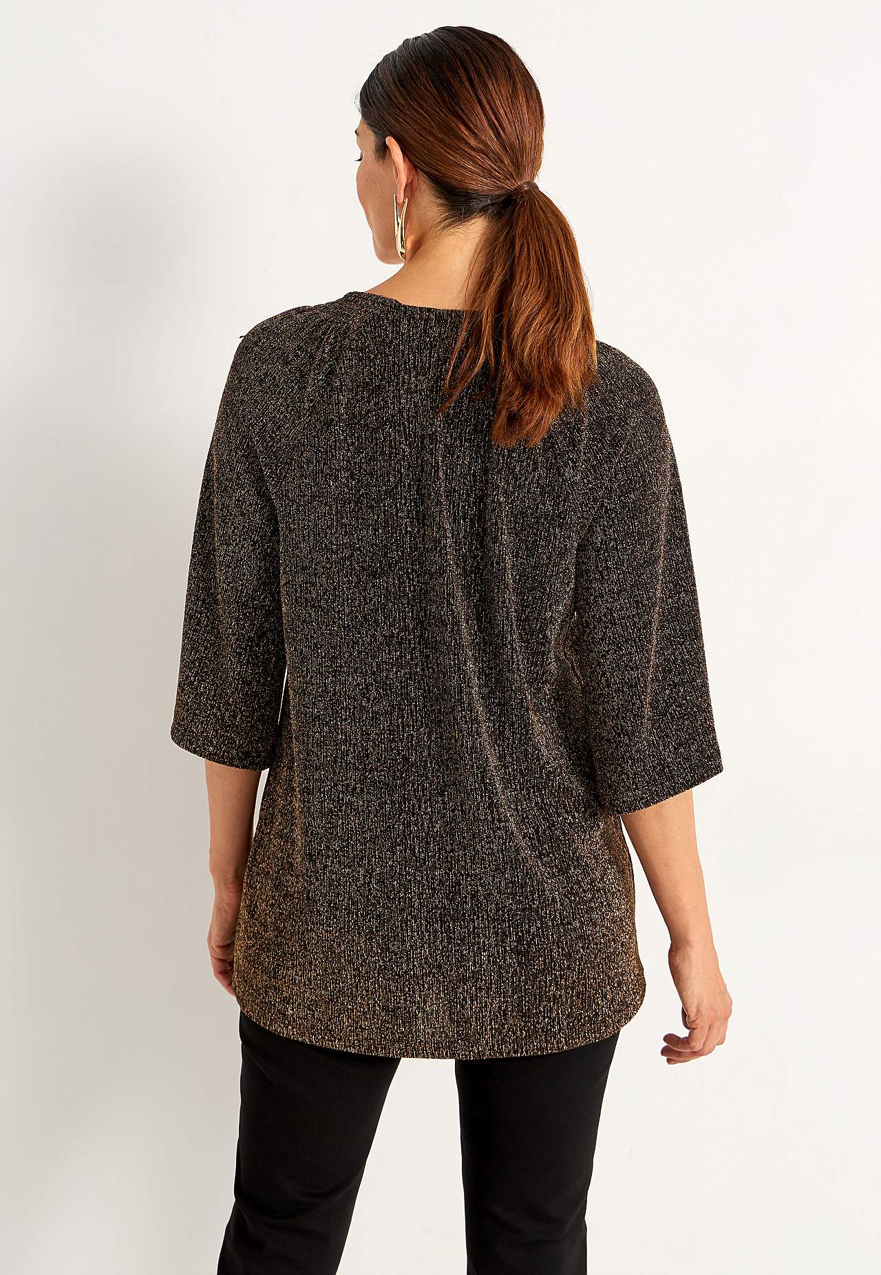 Party tunic with glittery threads