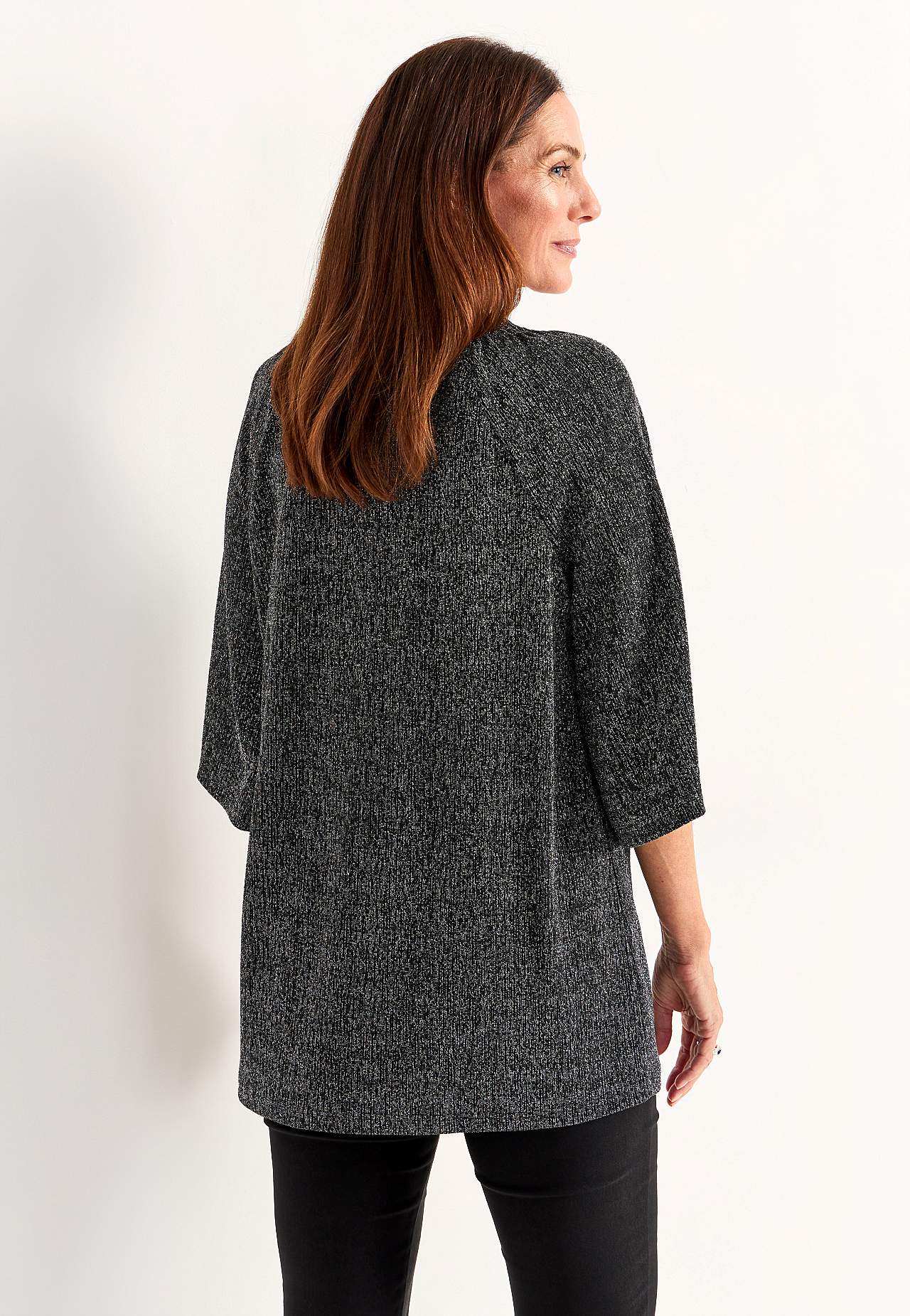 Party tunic with glittery threads