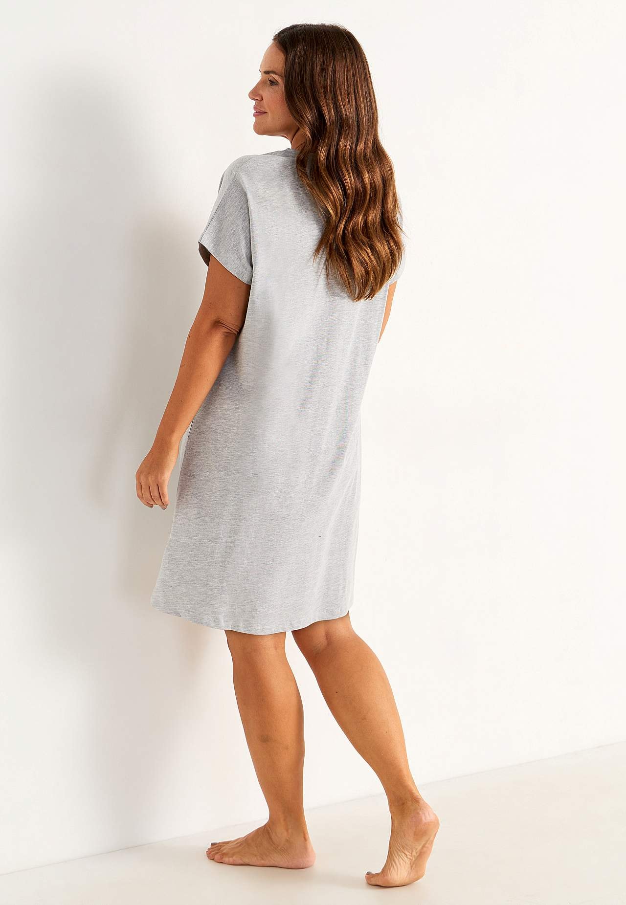 Patterned nightdress in cotton