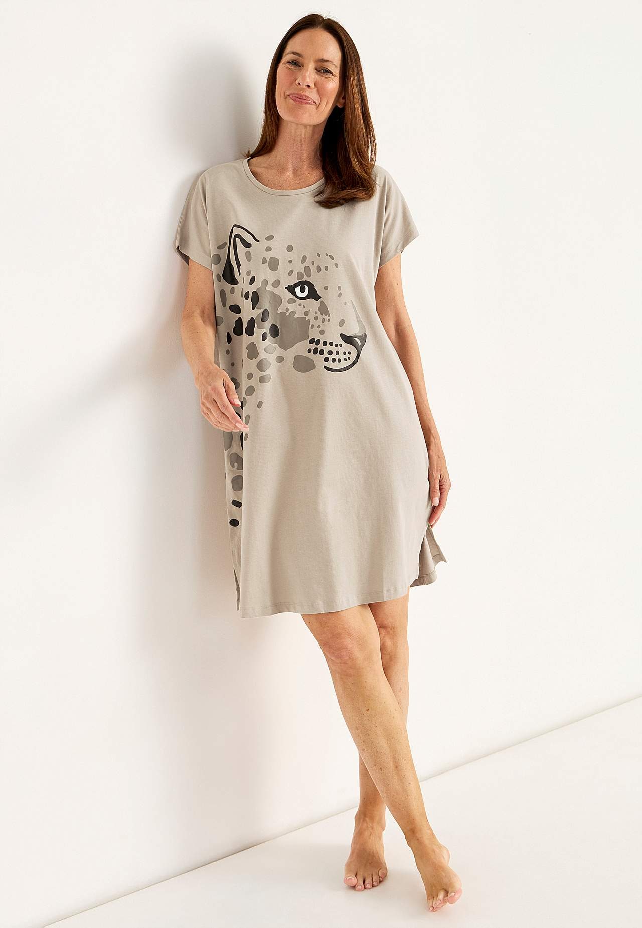 Patterned nightdress in cotton