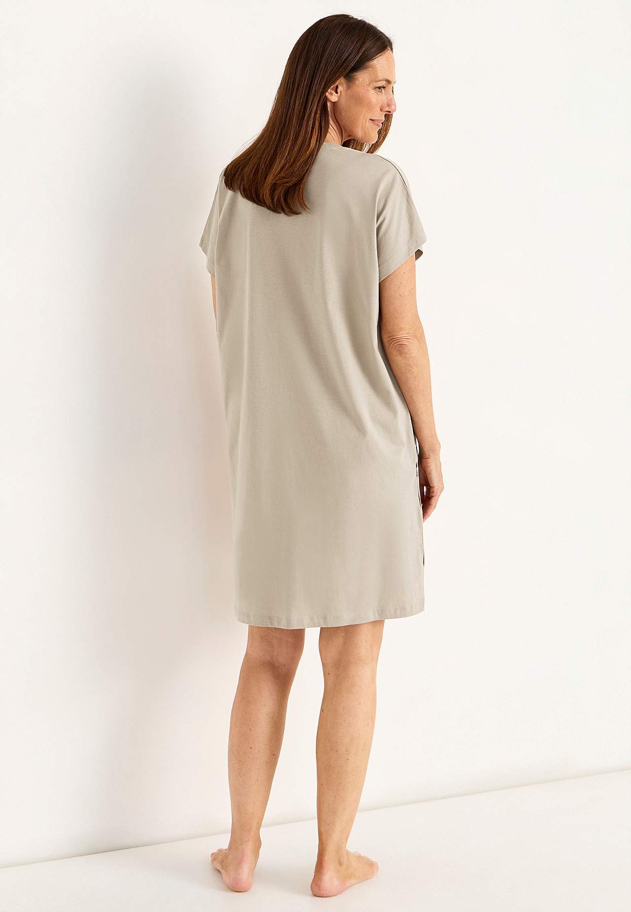Patterned nightdress in cotton