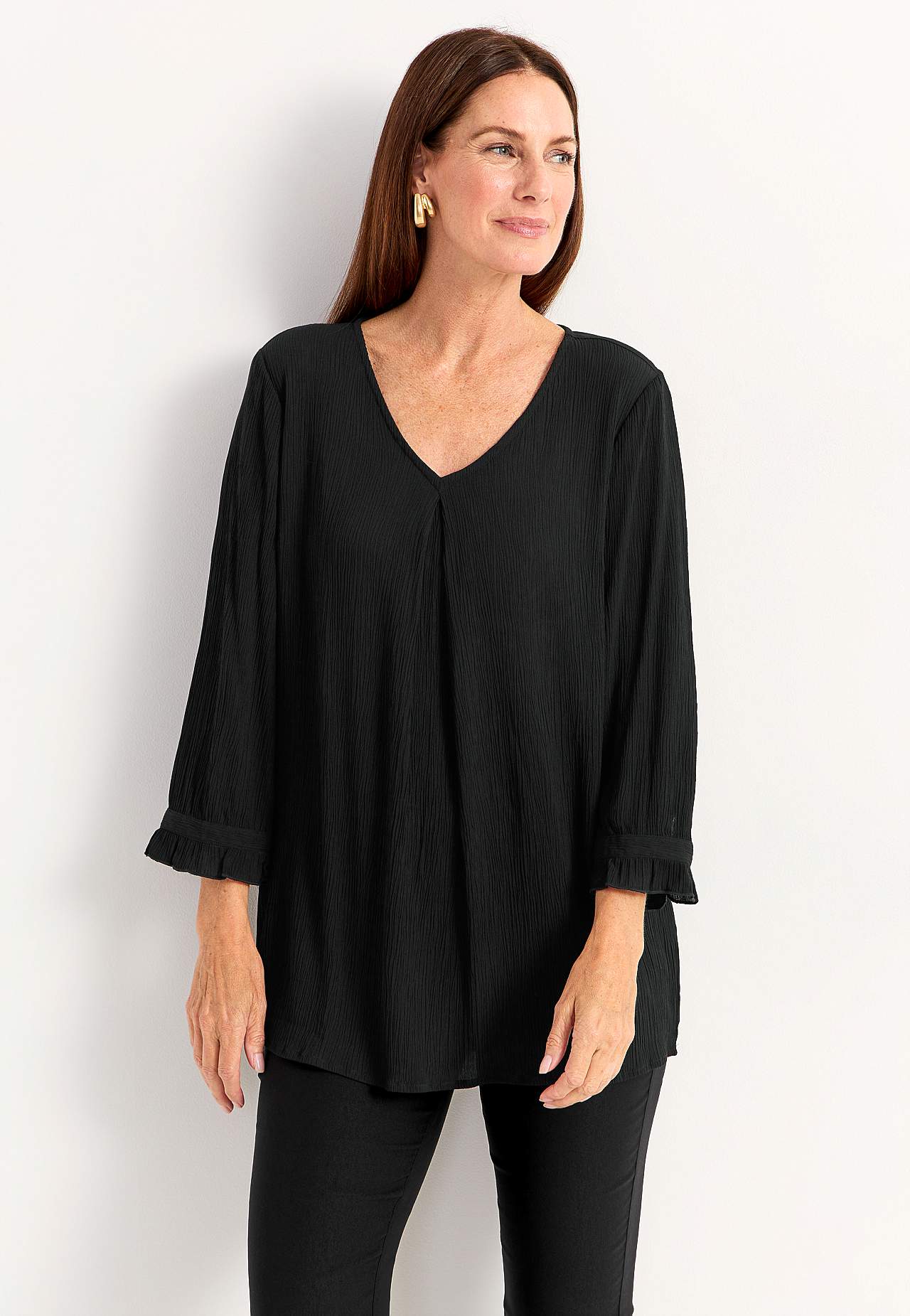 Tunic with crêpe quality