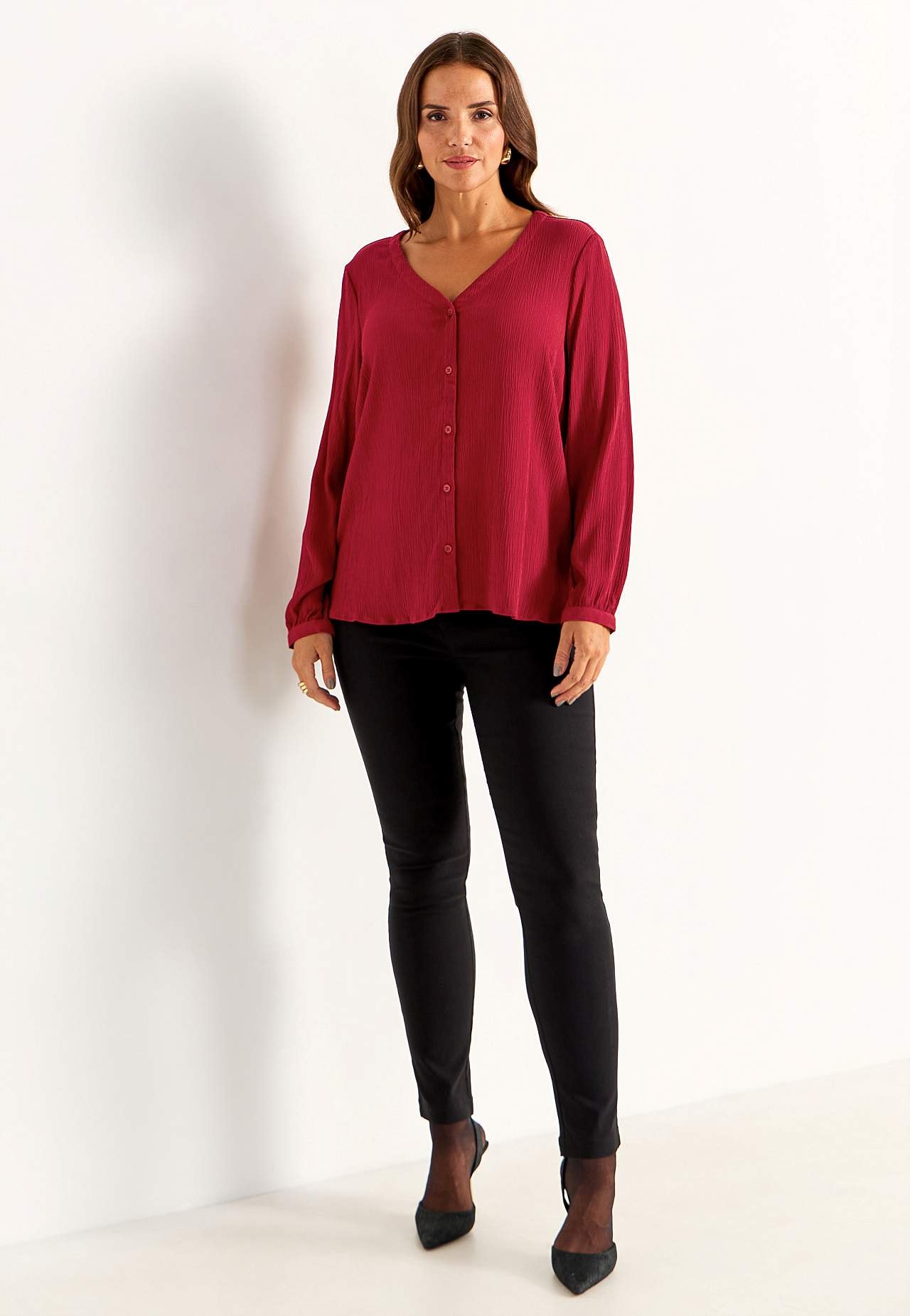 Blouse with crêpe quality