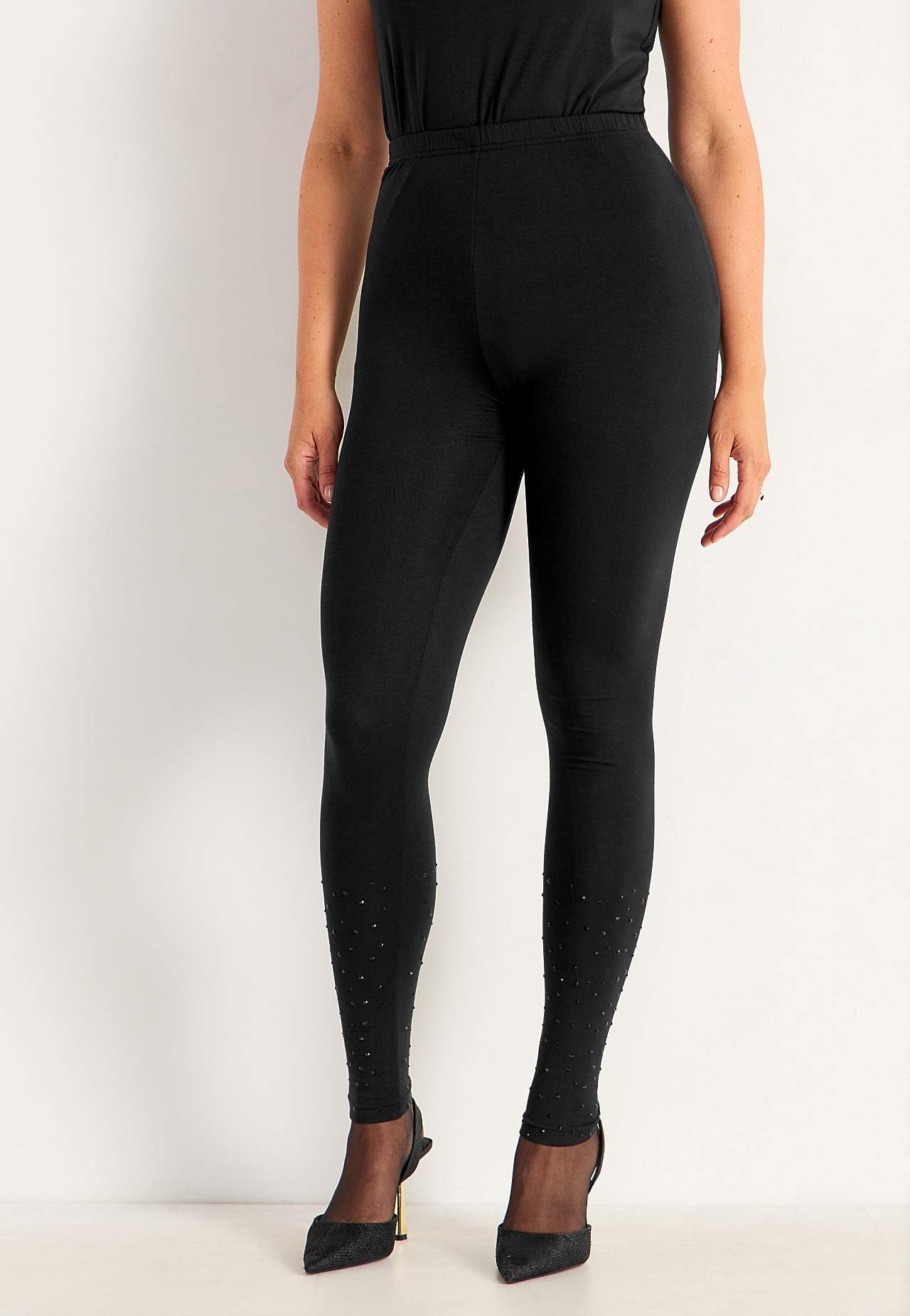 Leggings with glittery details