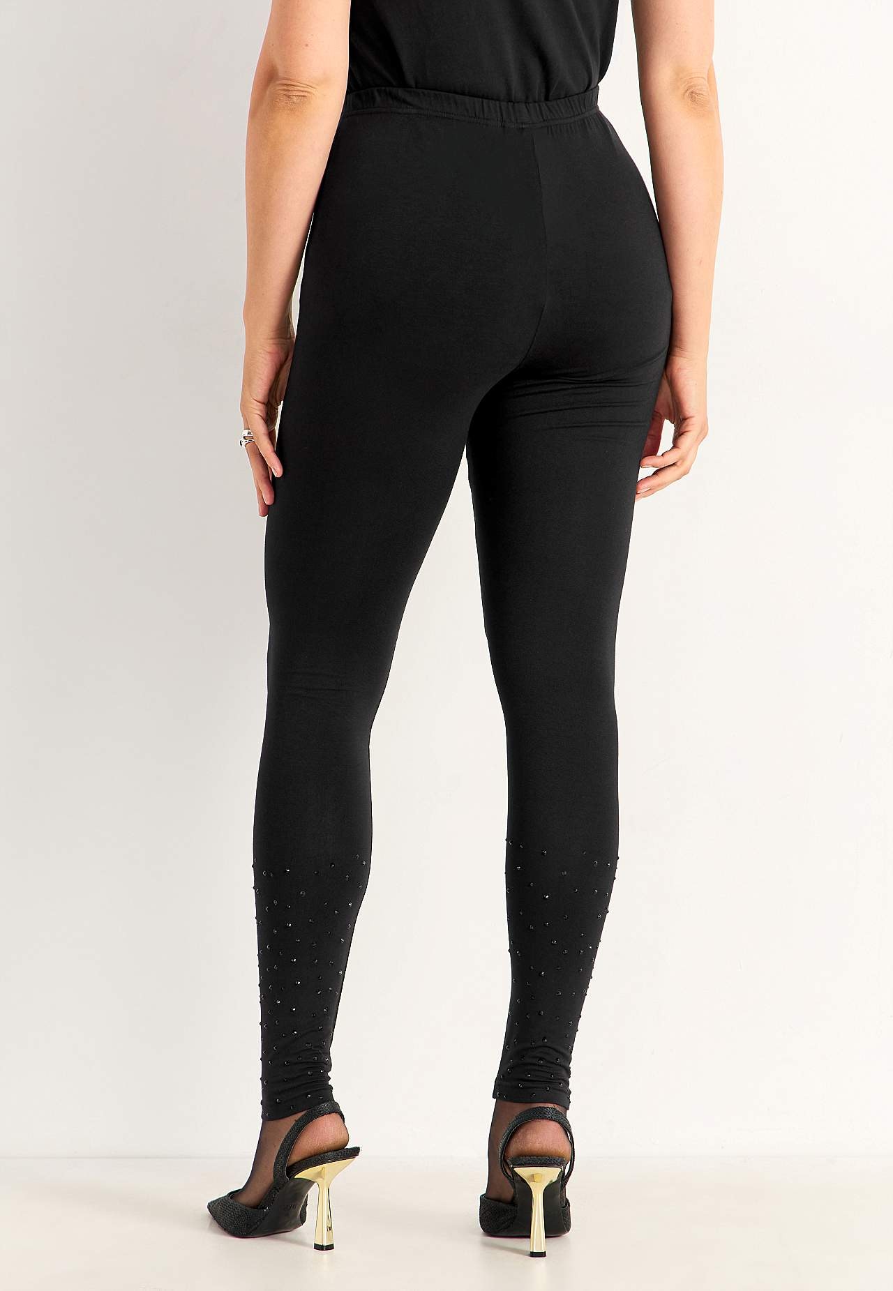 Leggings with glittery details