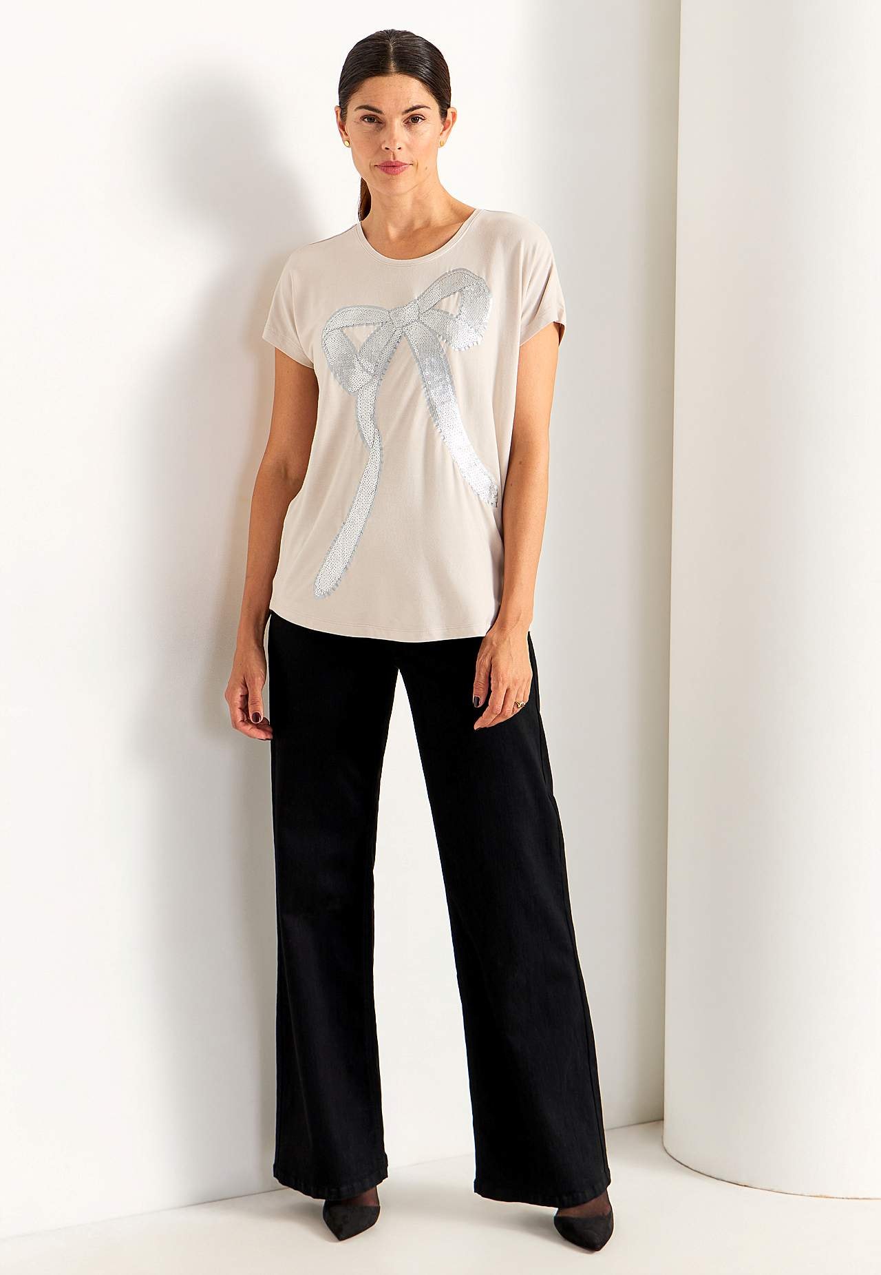 Party top with sequins