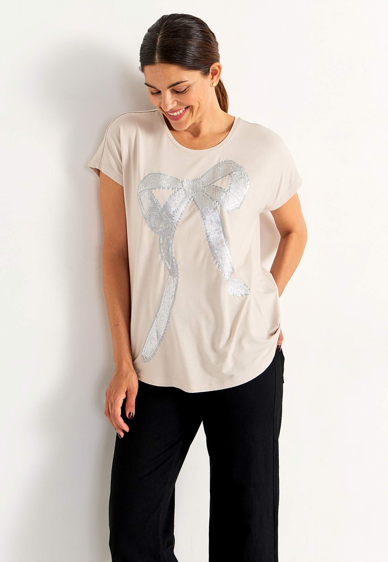 Party top with sequins