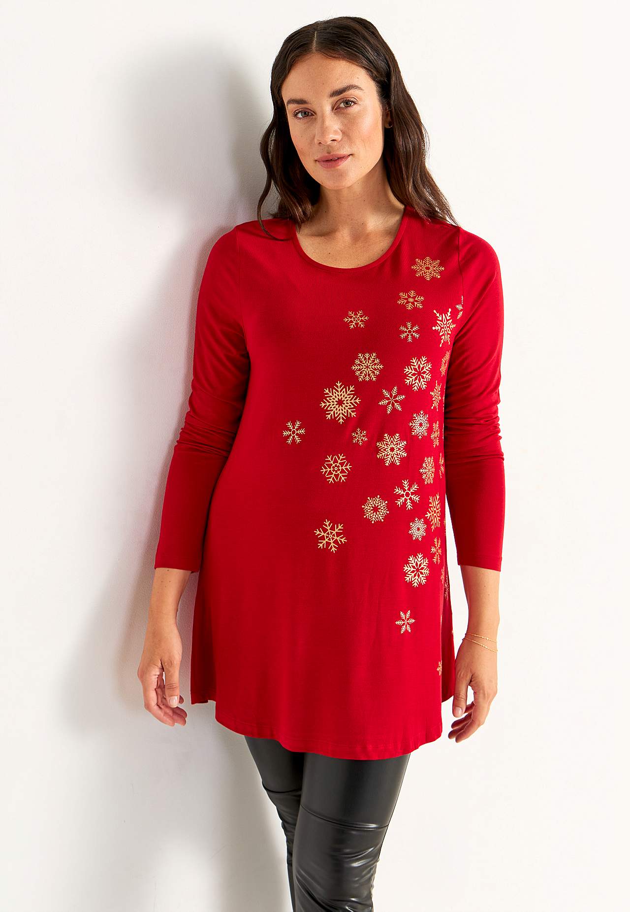 Jersey tuniq with Christmas motif