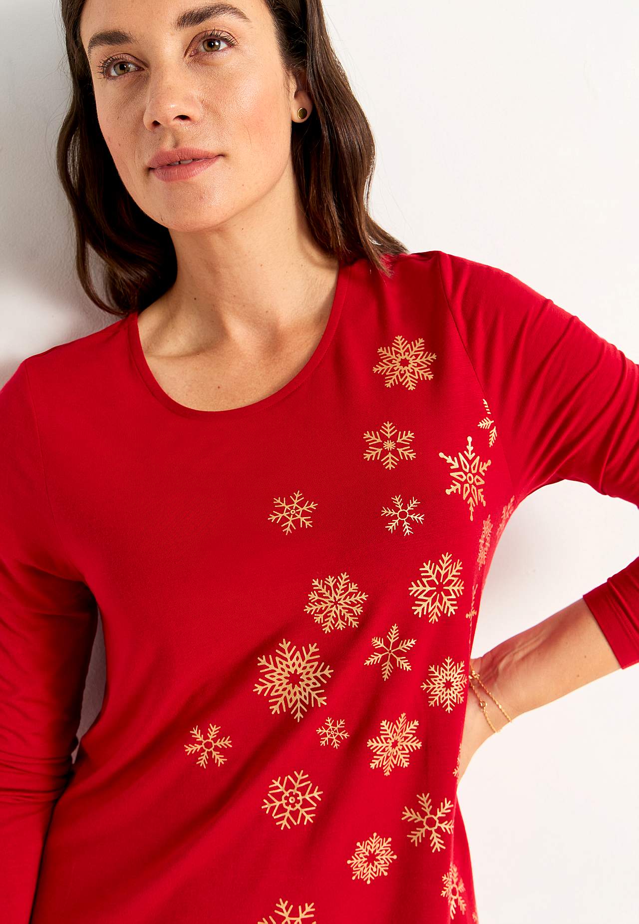 Jersey tuniq with Christmas motif