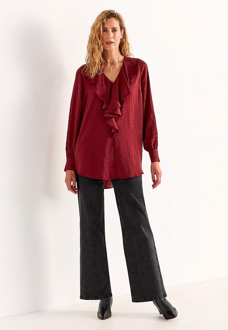 Tunic with frill collar