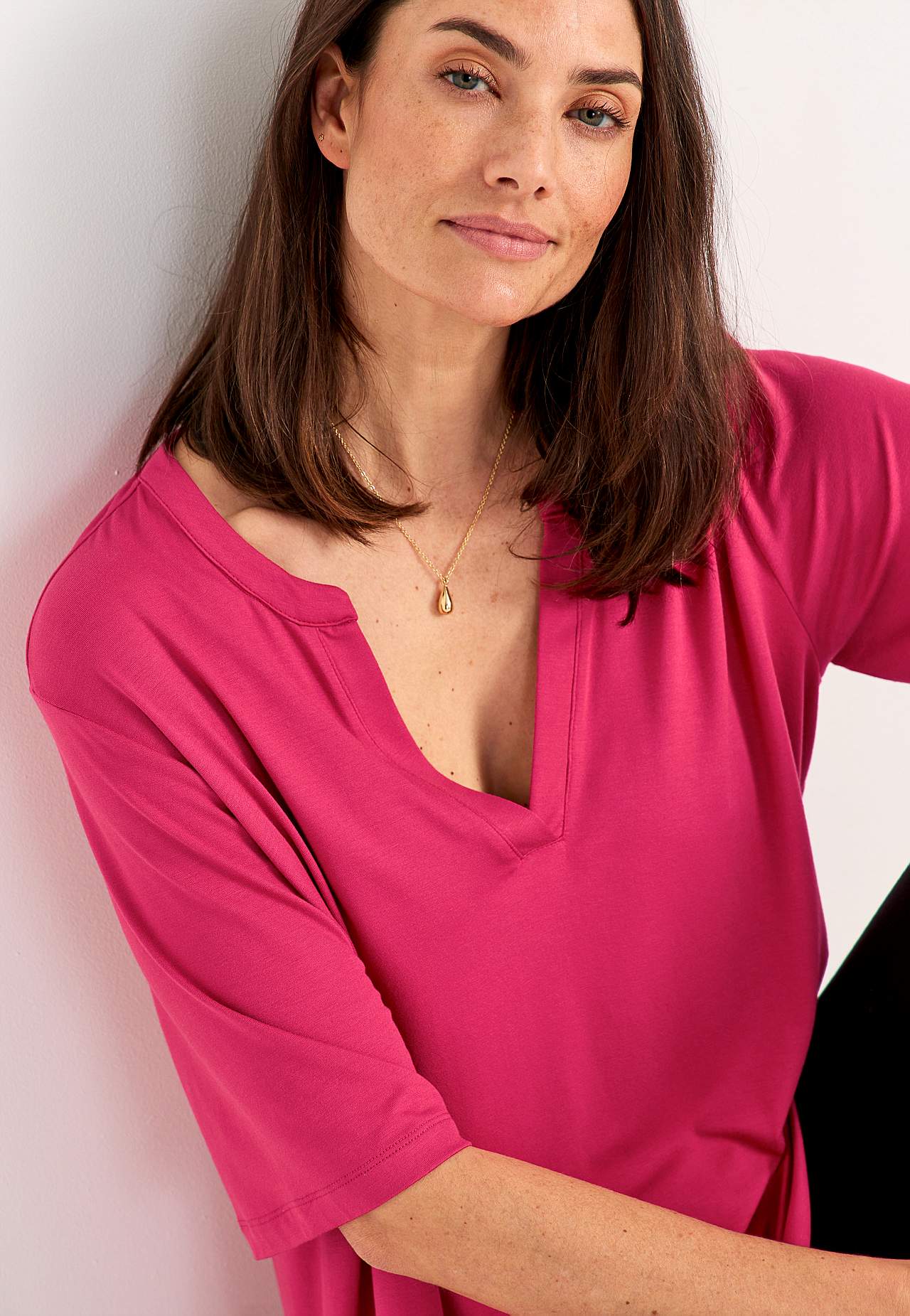 V-neck jersey tuniq