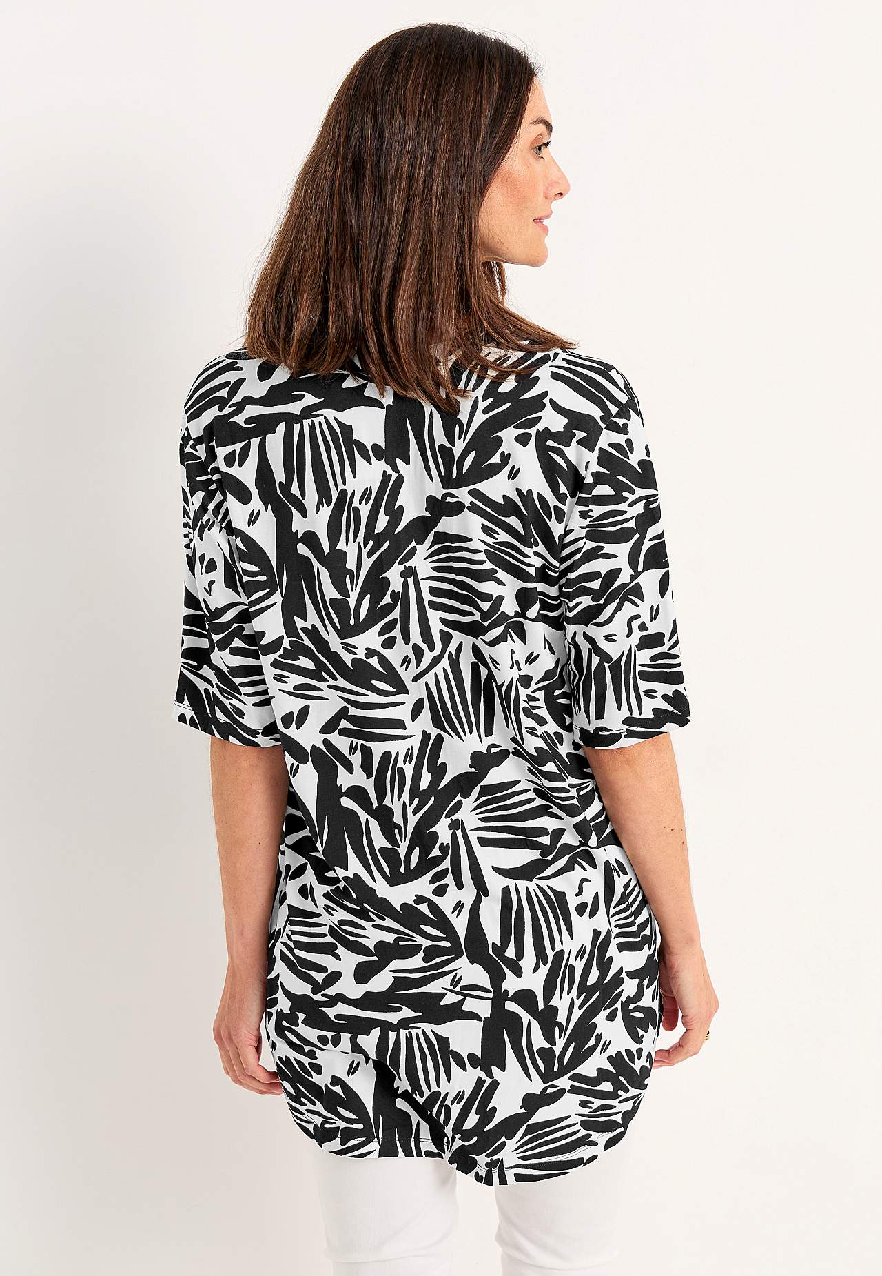 V-neck jersey tuniq