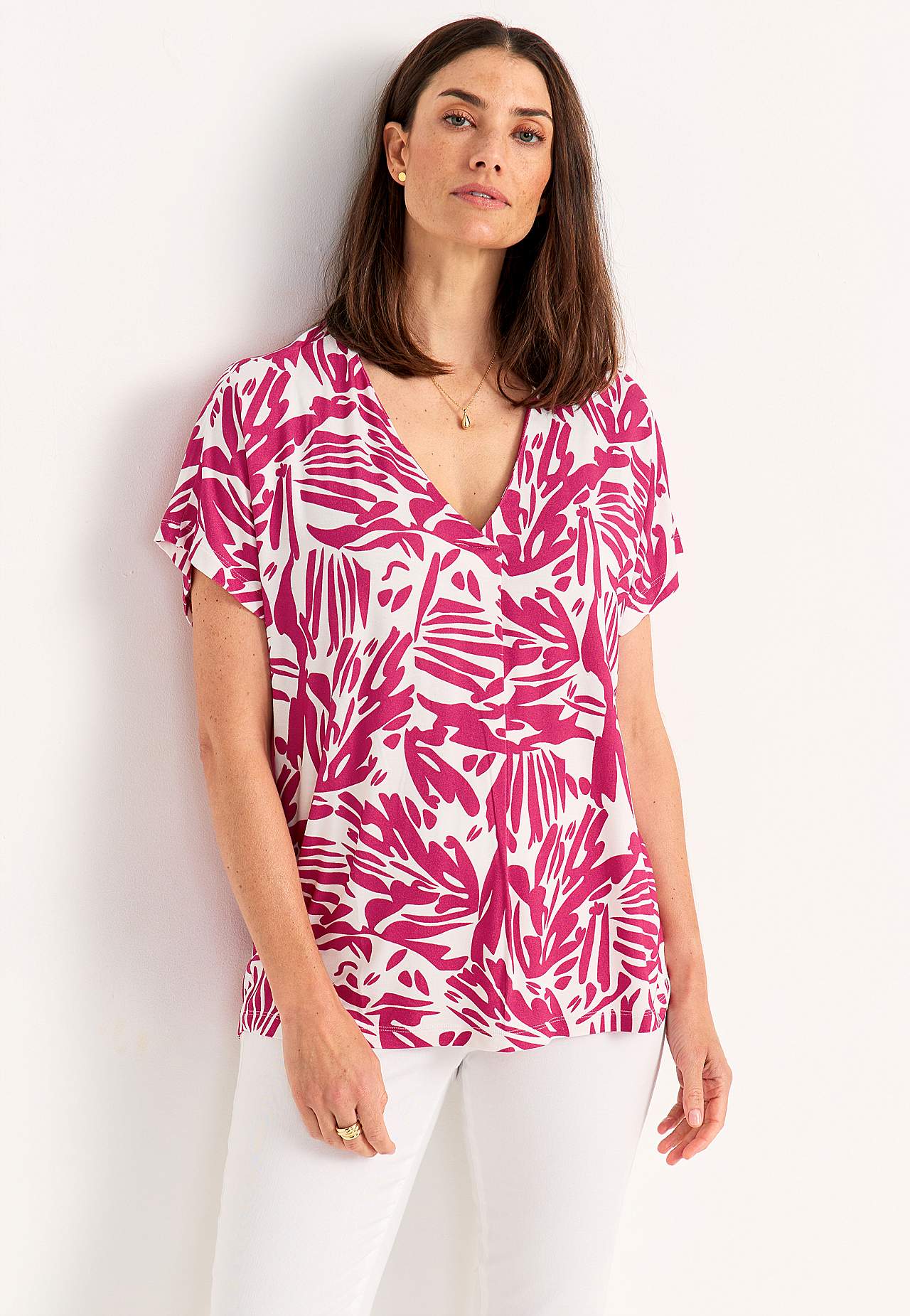 V-neck jersey top