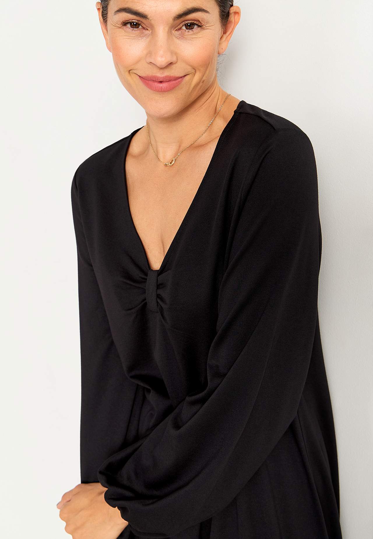 Jersey dress with gathering