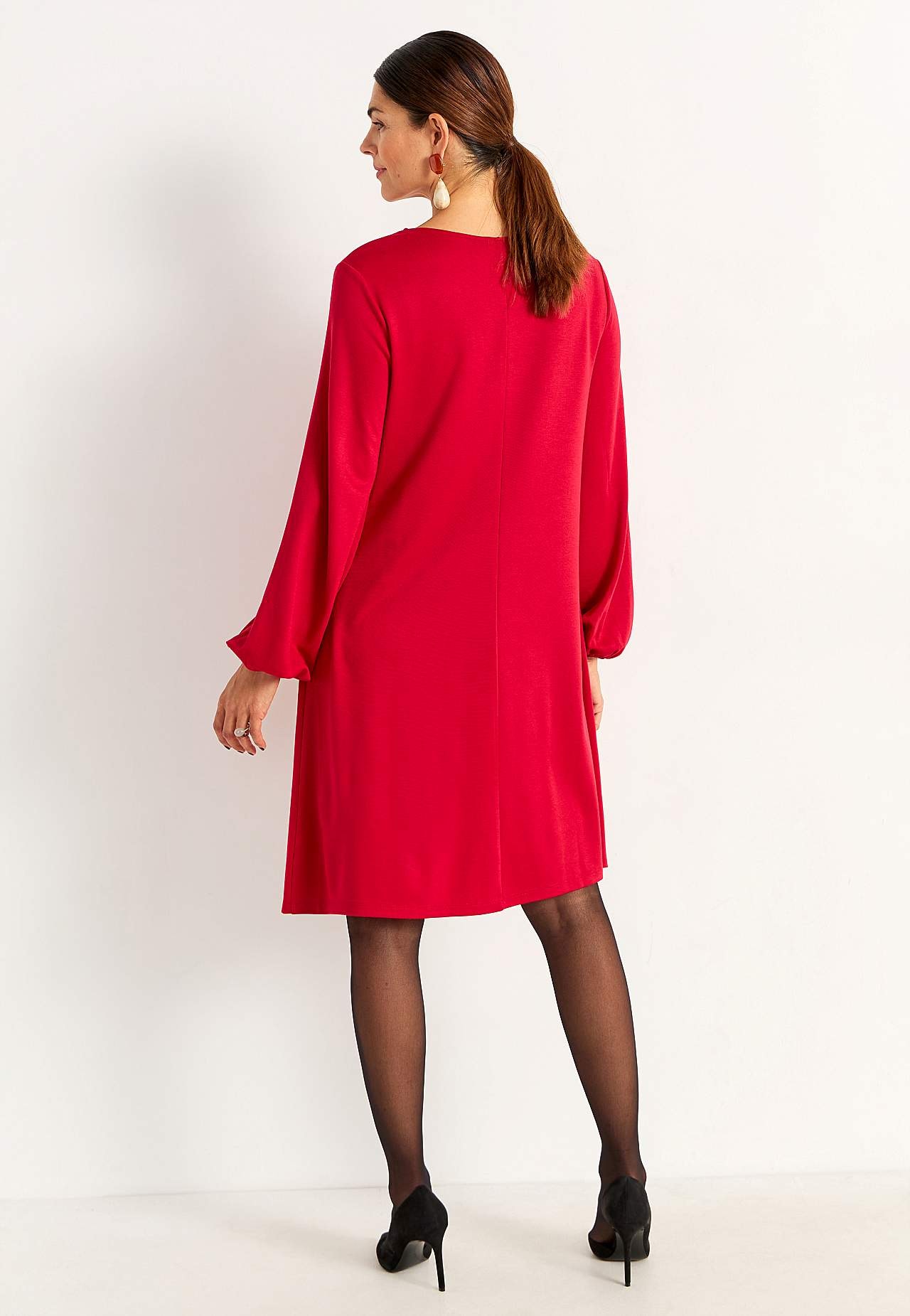 Jersey dress with gathering