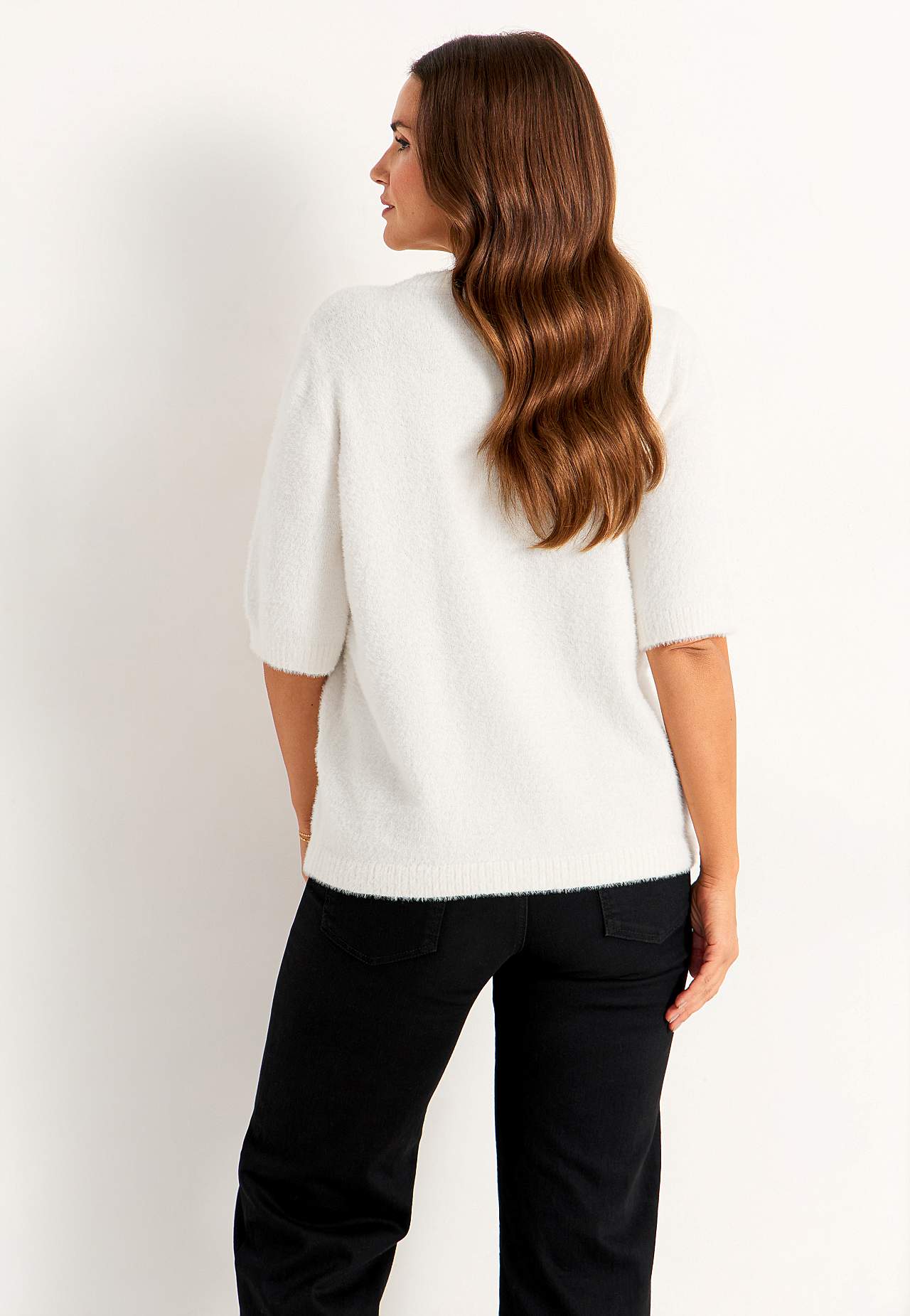 Short-sleeved knit jumper