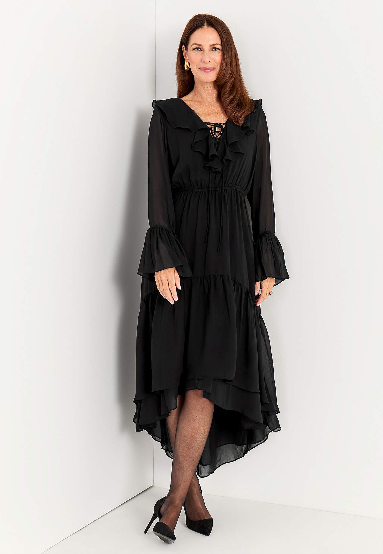 Party dress in chiffon weave