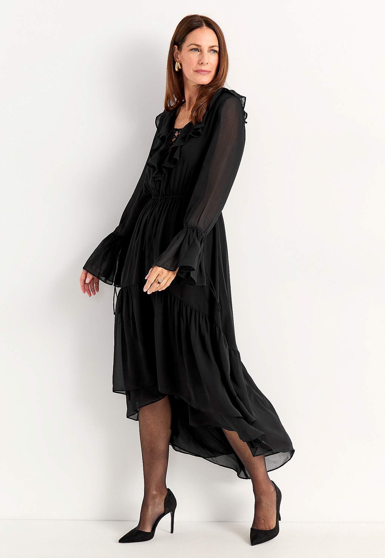 Party dress in chiffon weave