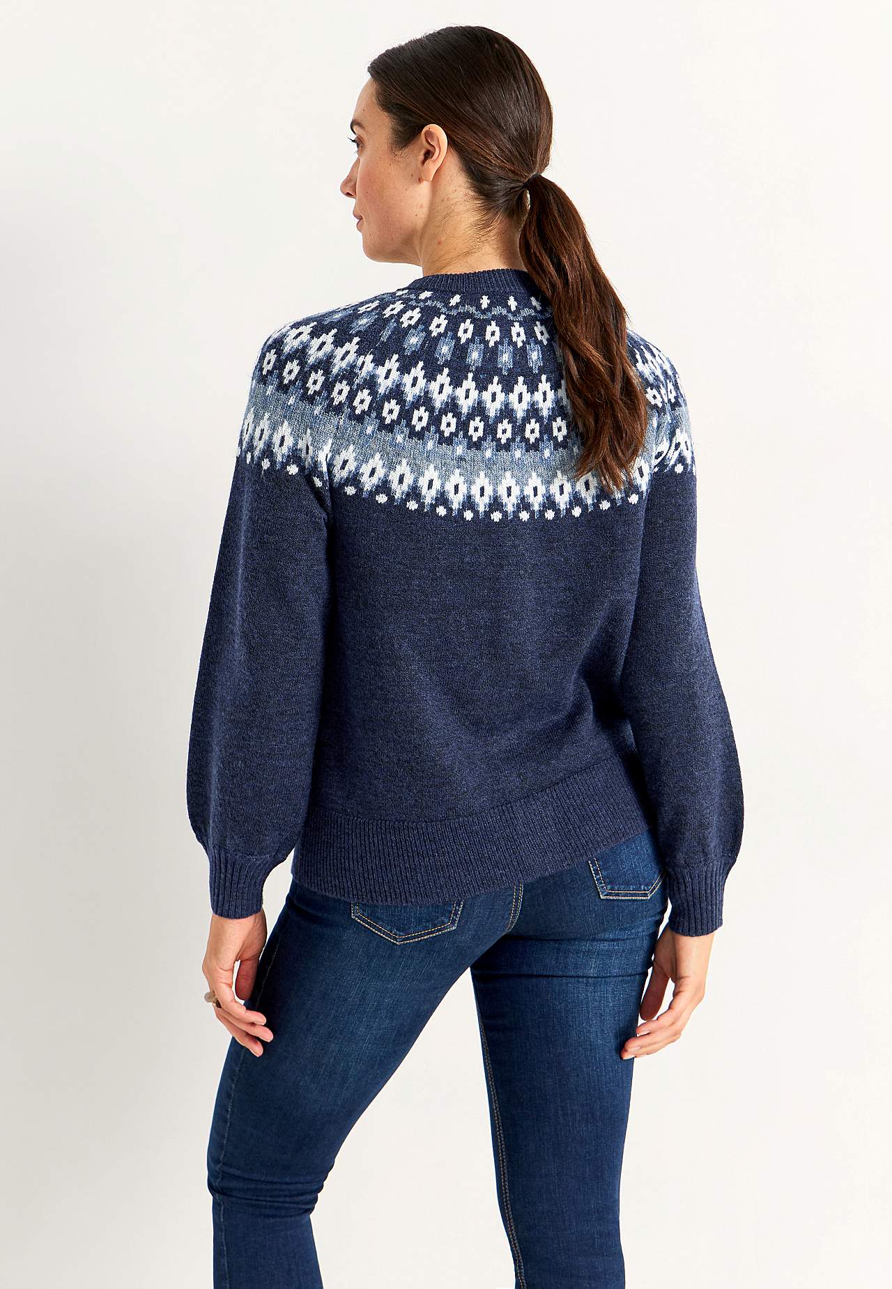 Jacquard patterned cardigan