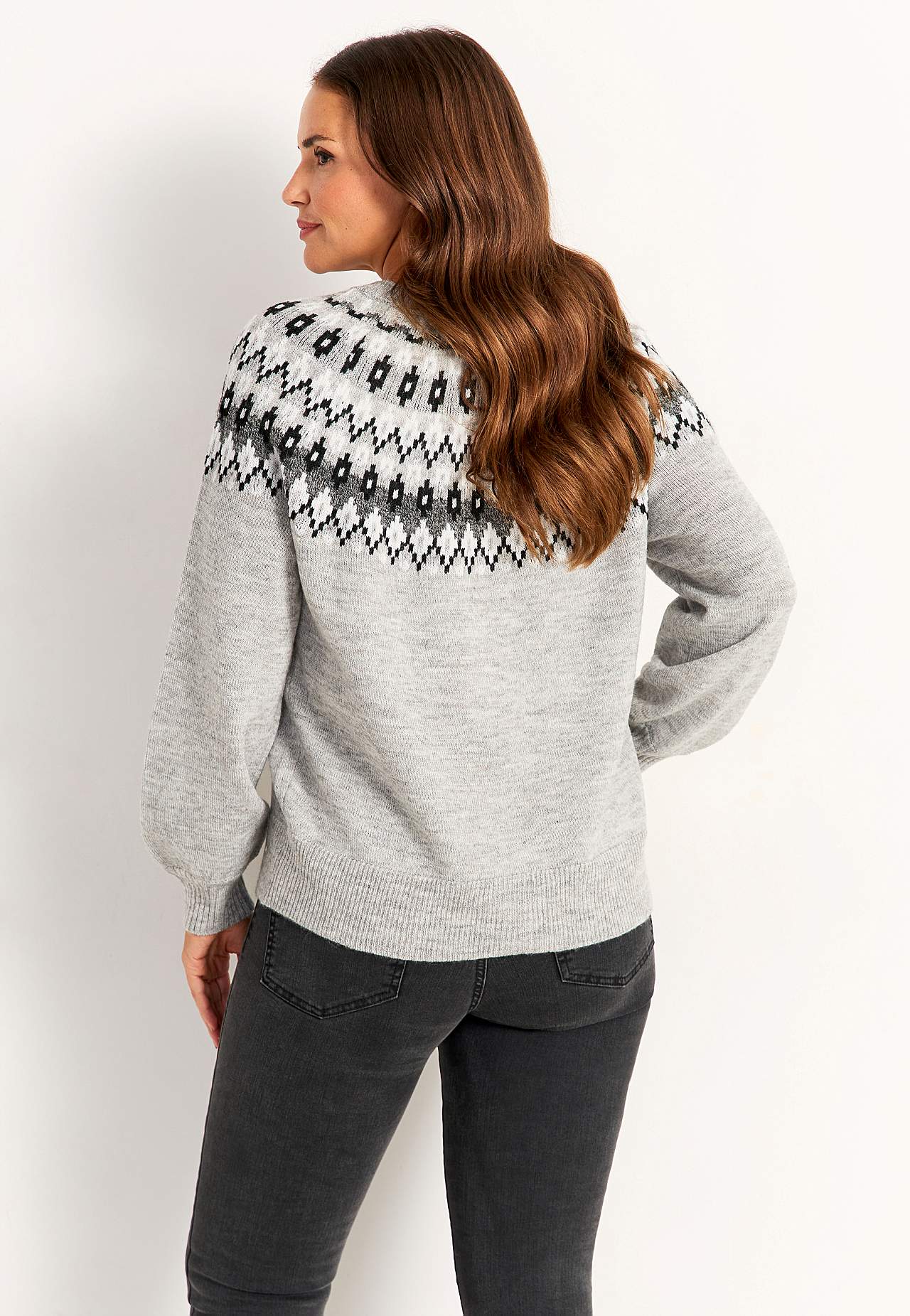 Jacquard patterned cardigan