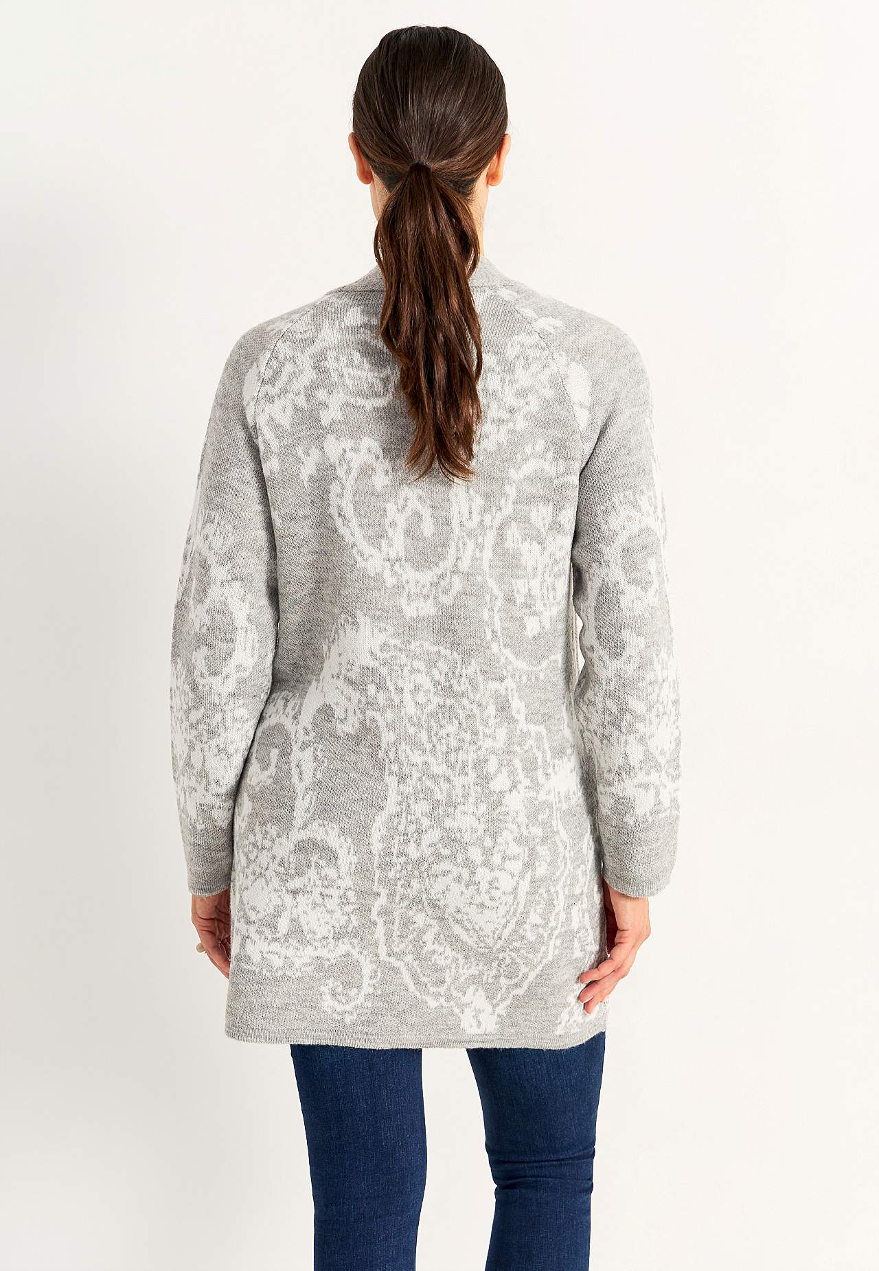 Jacquard-knit cardigan