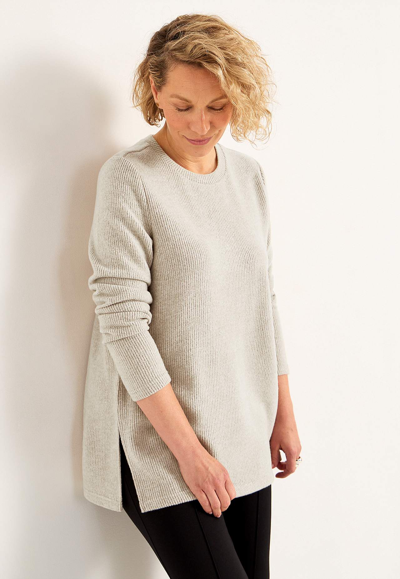 Super soft sweater with slits