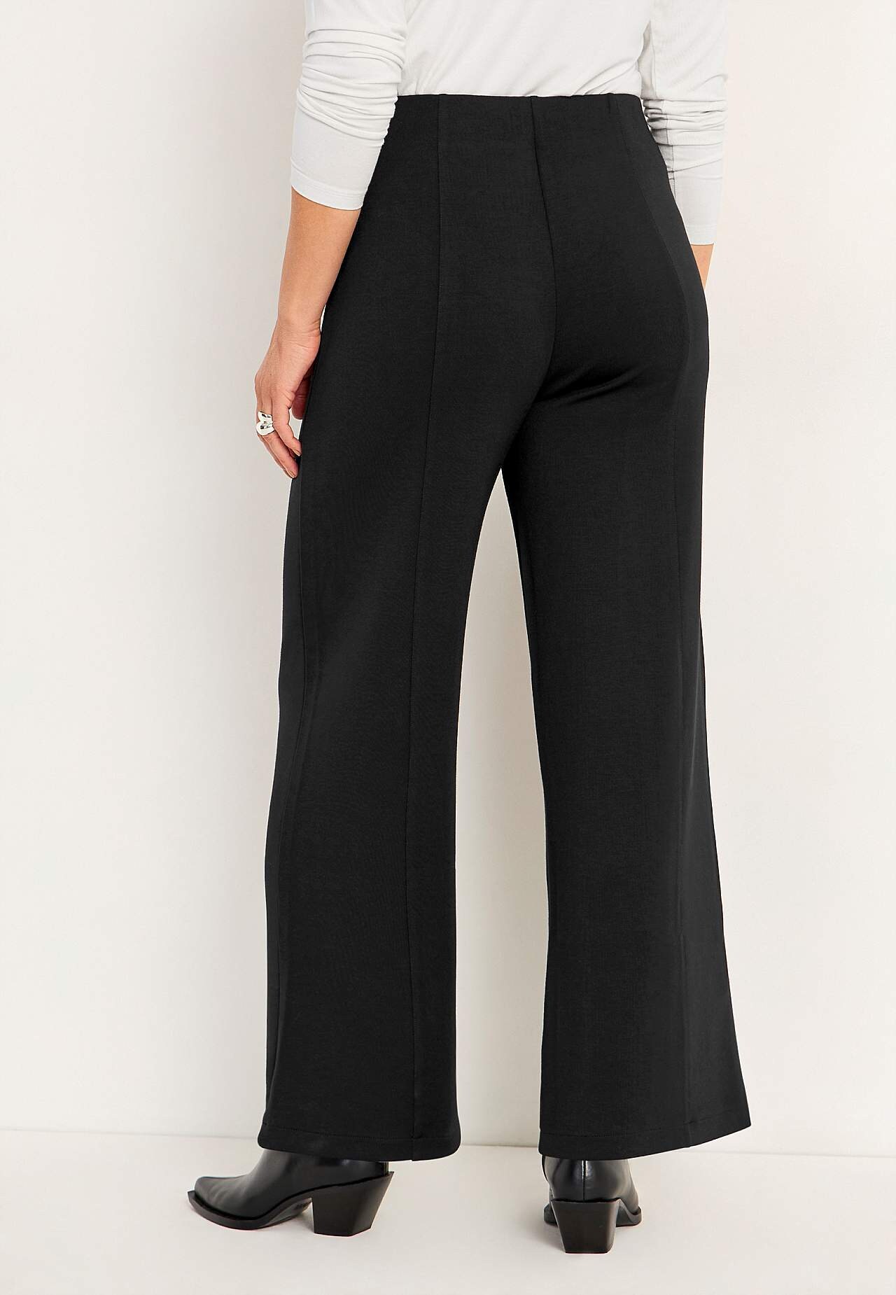 Jersey pants with wide legs