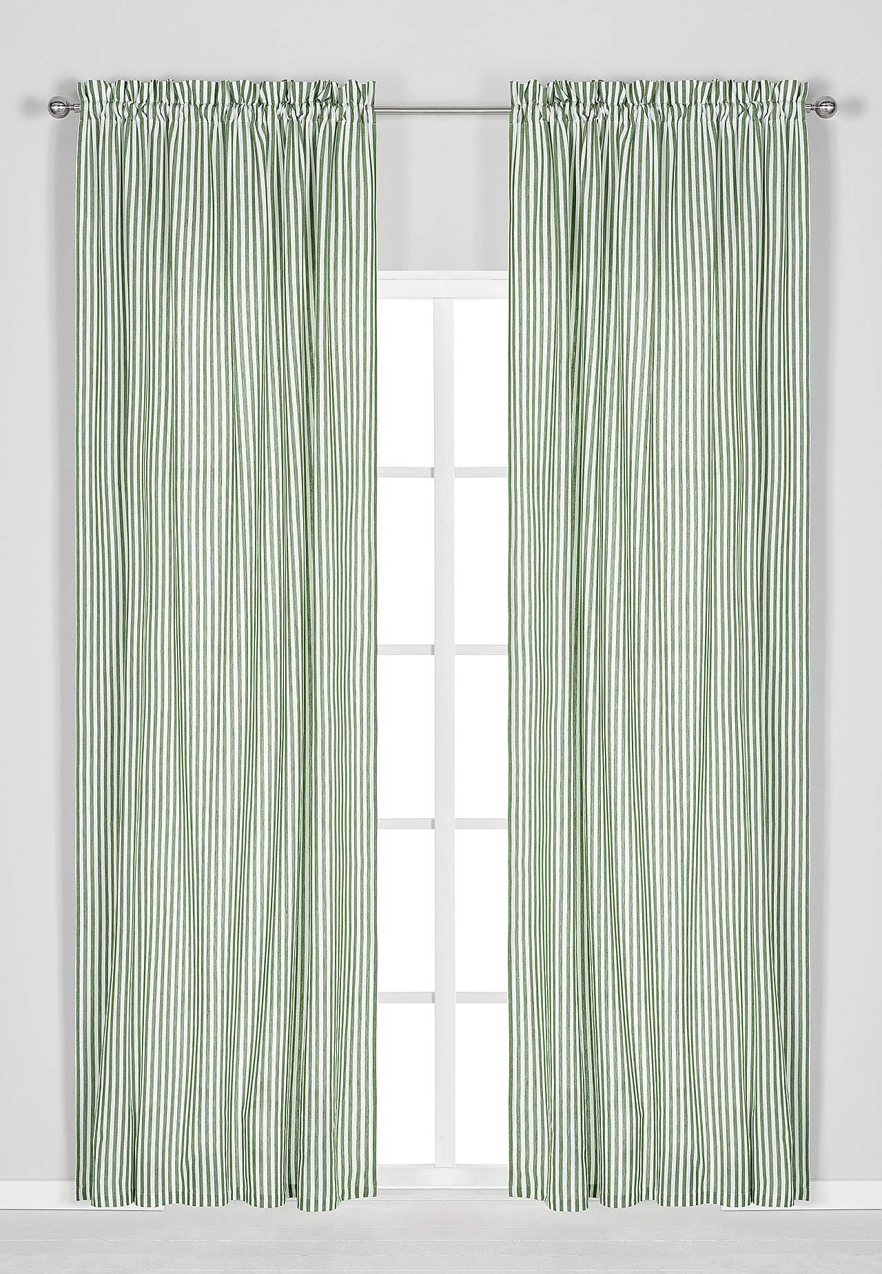 Woven, striped curtain panels 2-pack