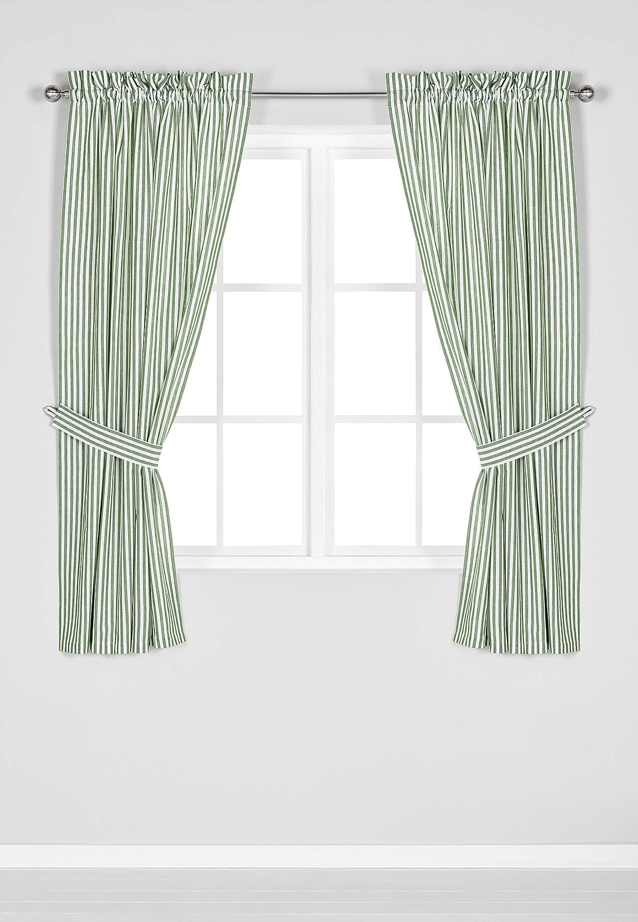 Woven, striped curtain panels 2-pack