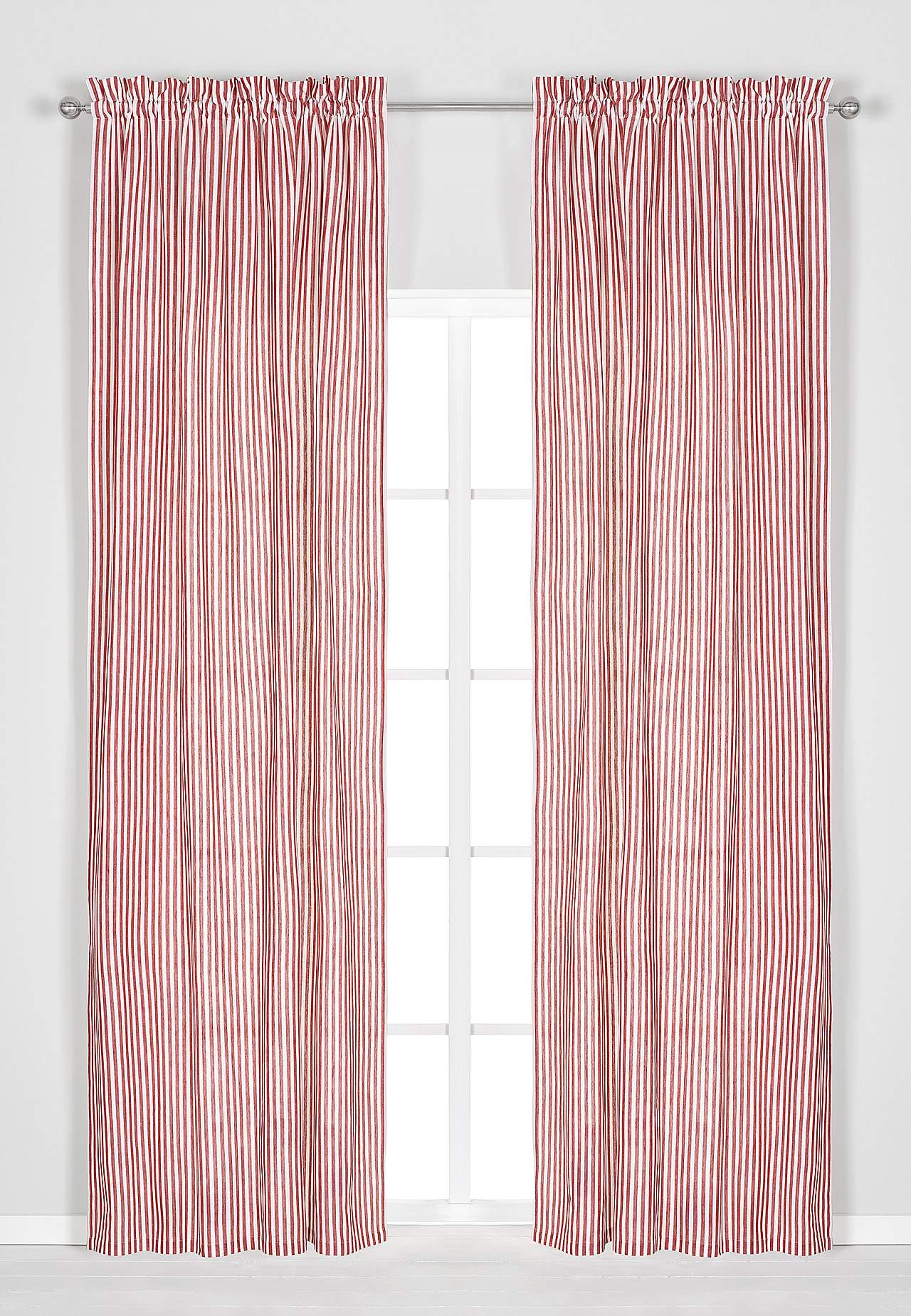 Woven, striped curtain panels 2-pack